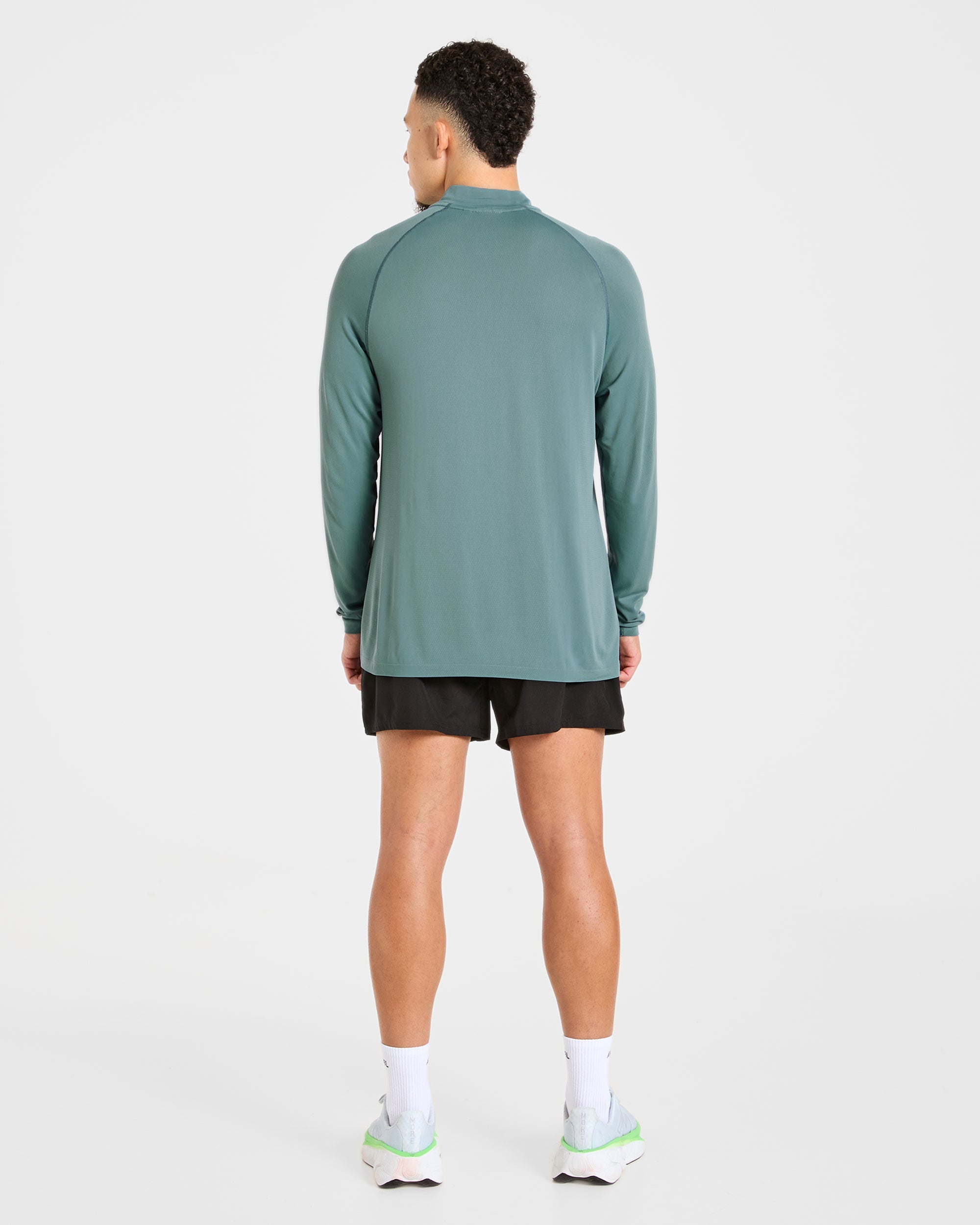 Attain Seamless 1/2 Zip Pullover - Titan Blauw