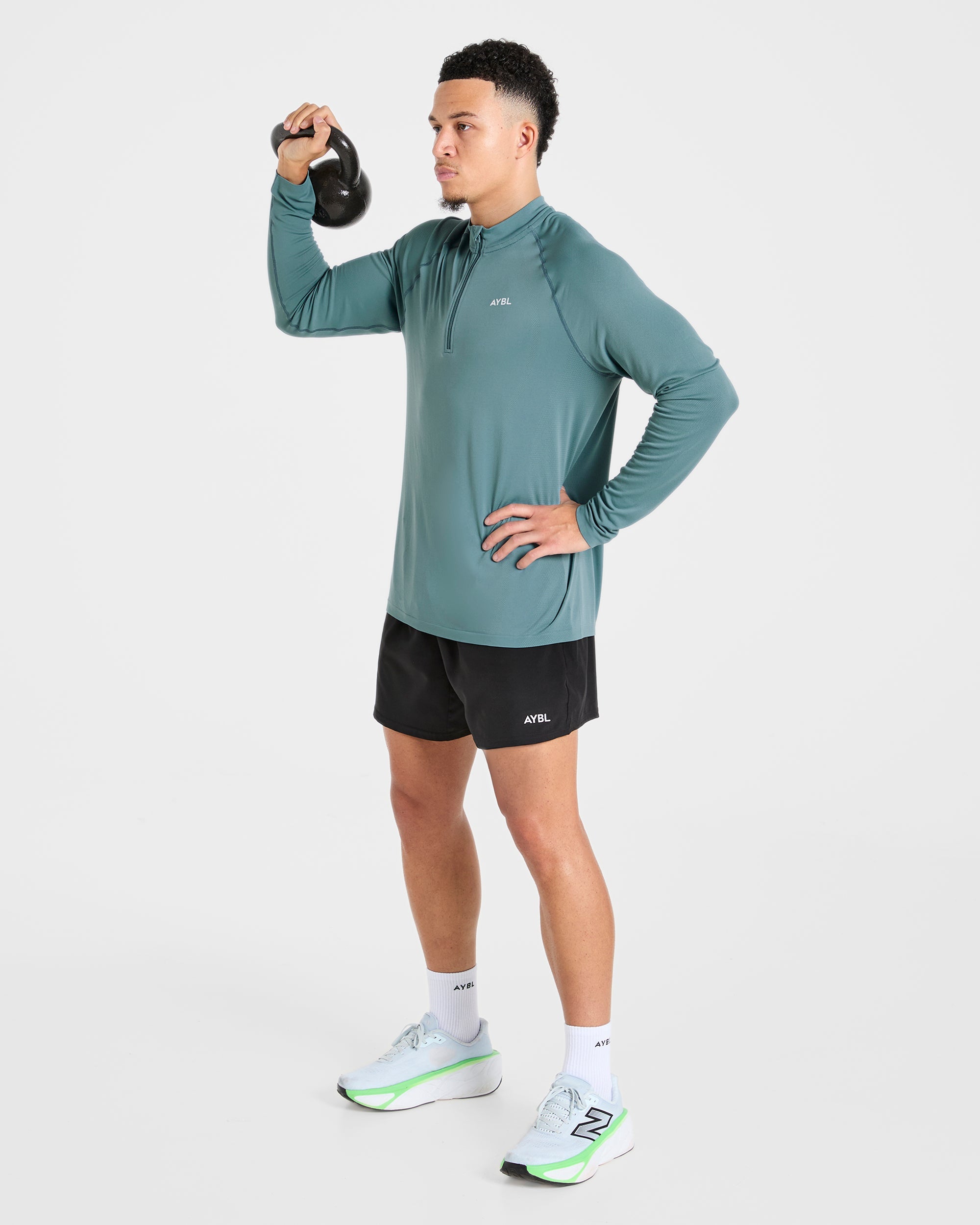 Attain Seamless 1/2 Zip Pullover - Titan Blauw