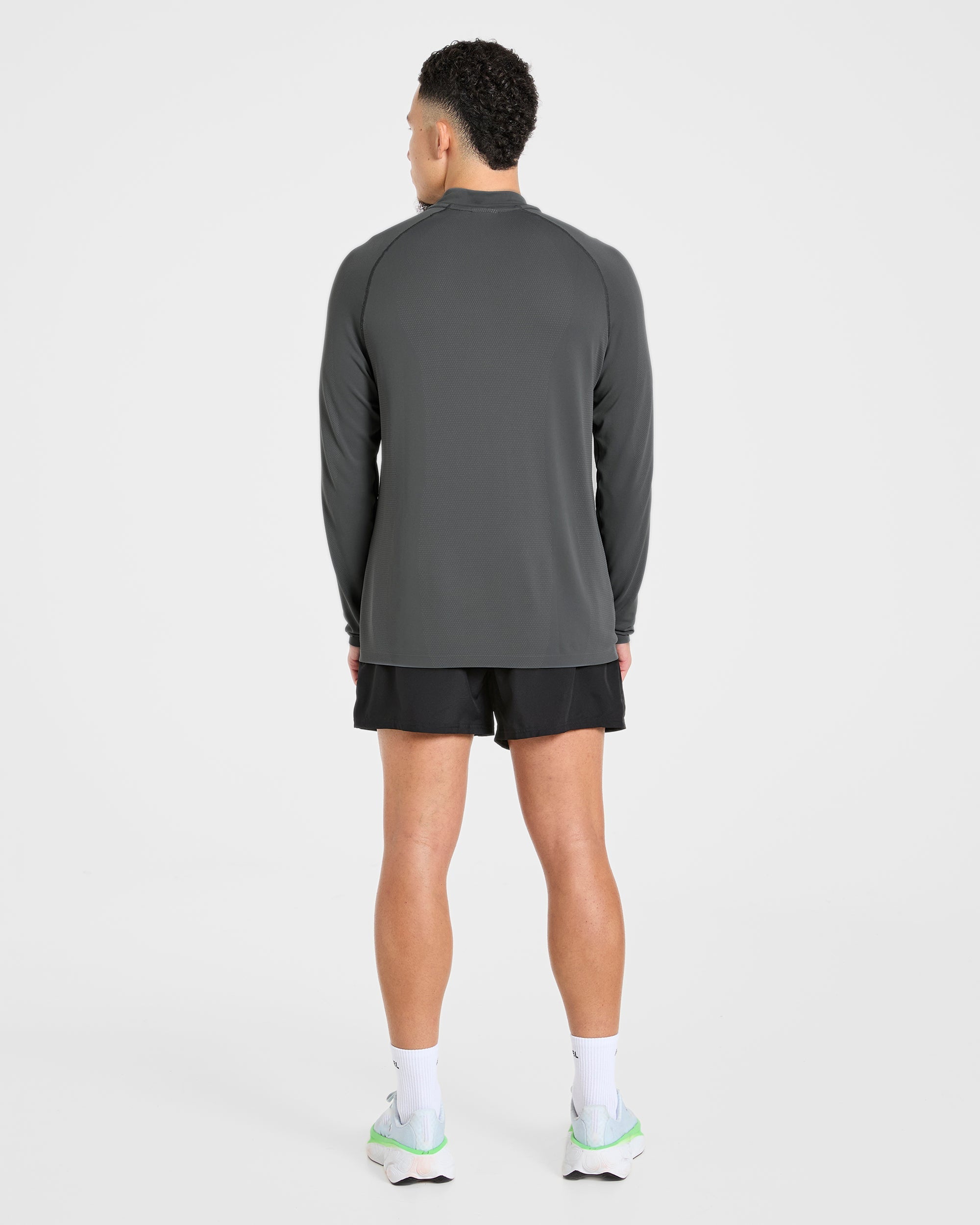 Attain Seamless 1/2 Zip Pullover - Storm Grijs
