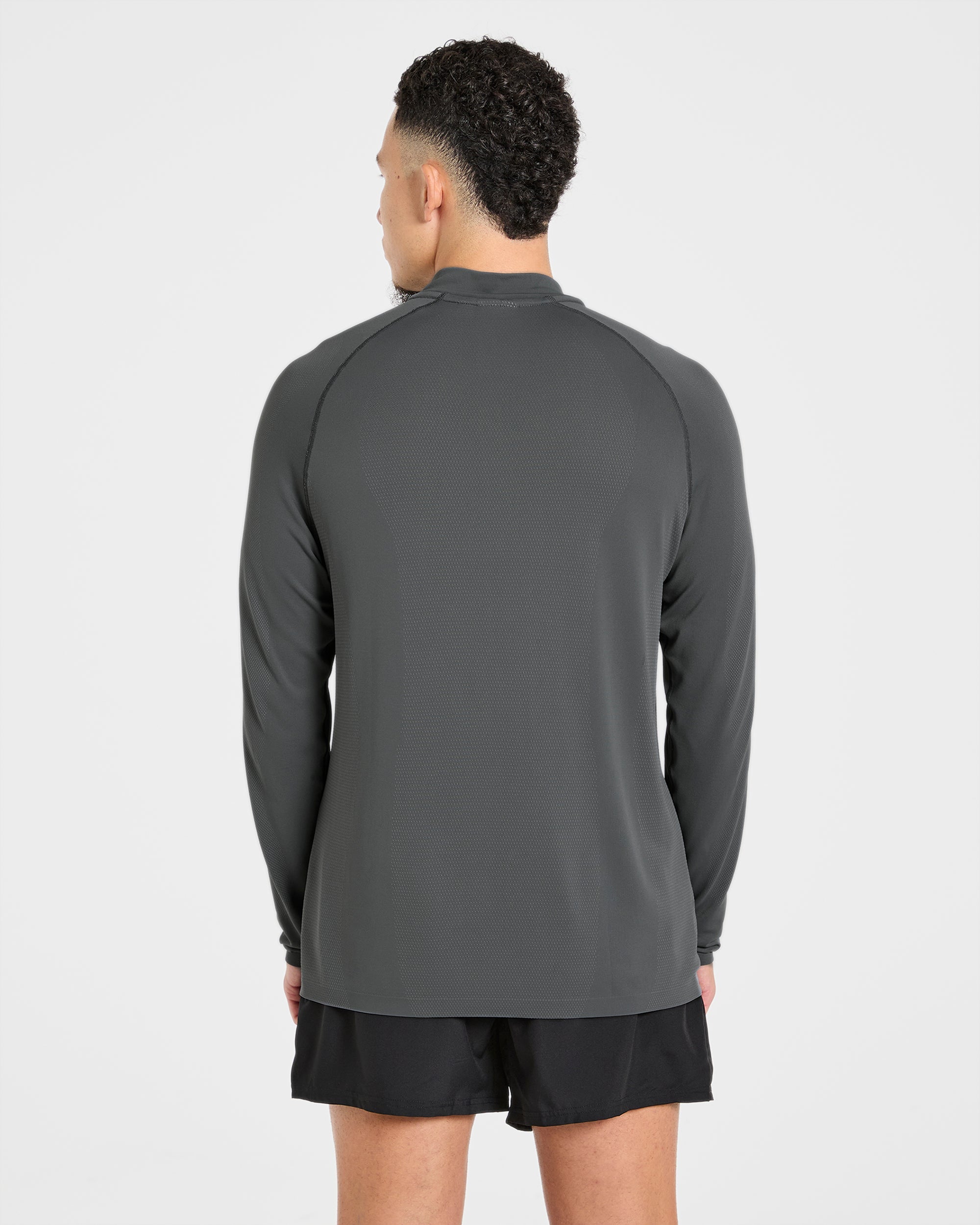 Attain Seamless 1/2 Zip Pullover - Storm Grijs