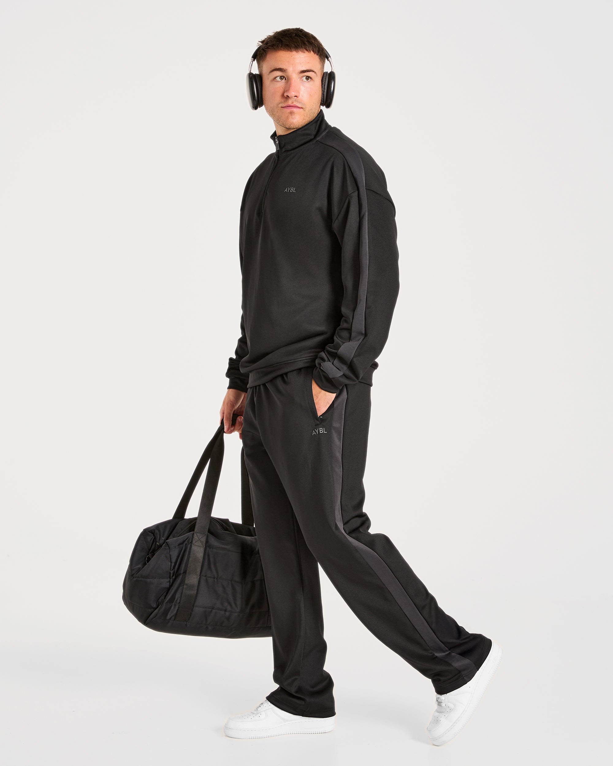 Classic Track Straight Leg Joggers - Zwart/Charcoal