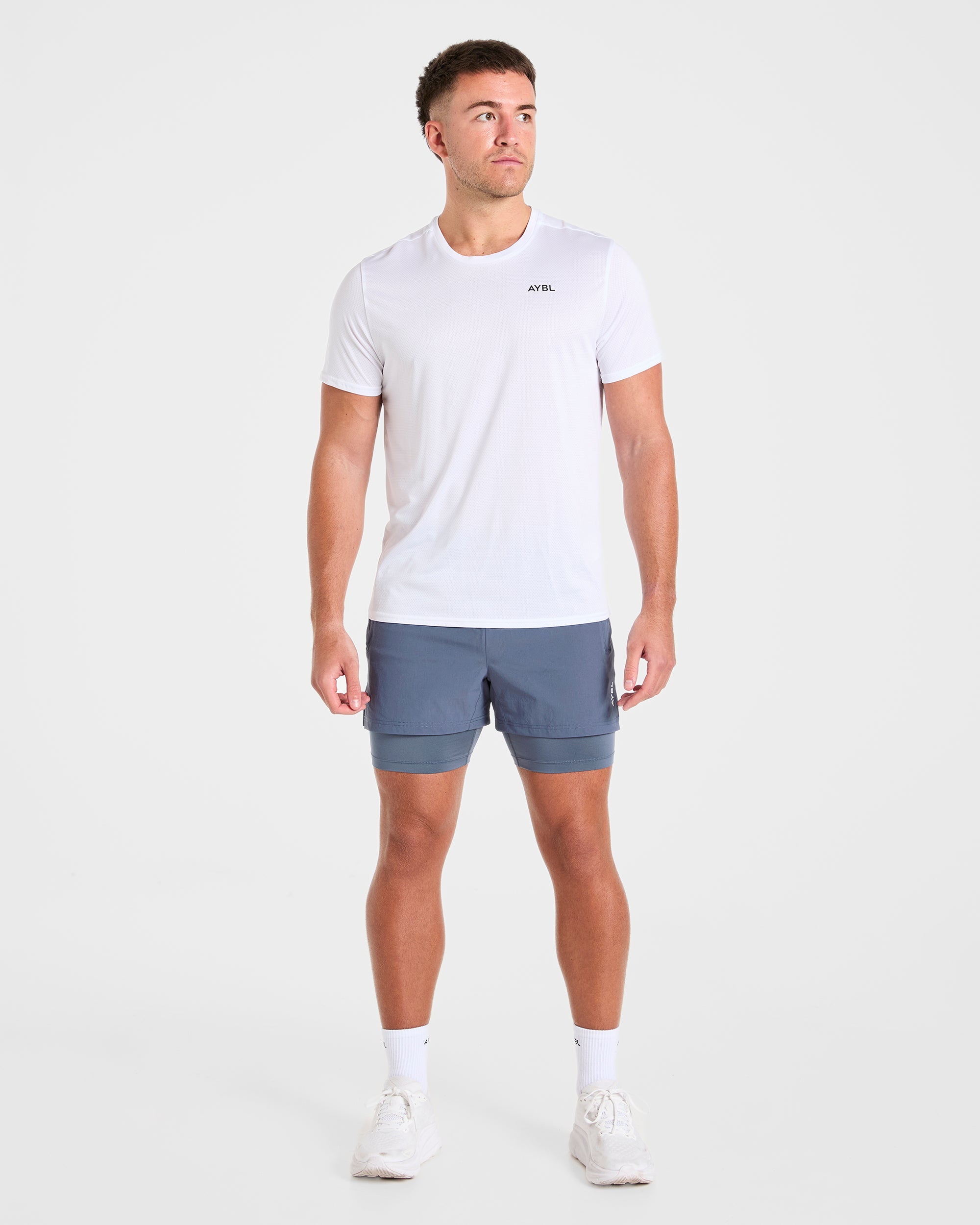 Signature 2 in 1 Shorts - Steel Blauw