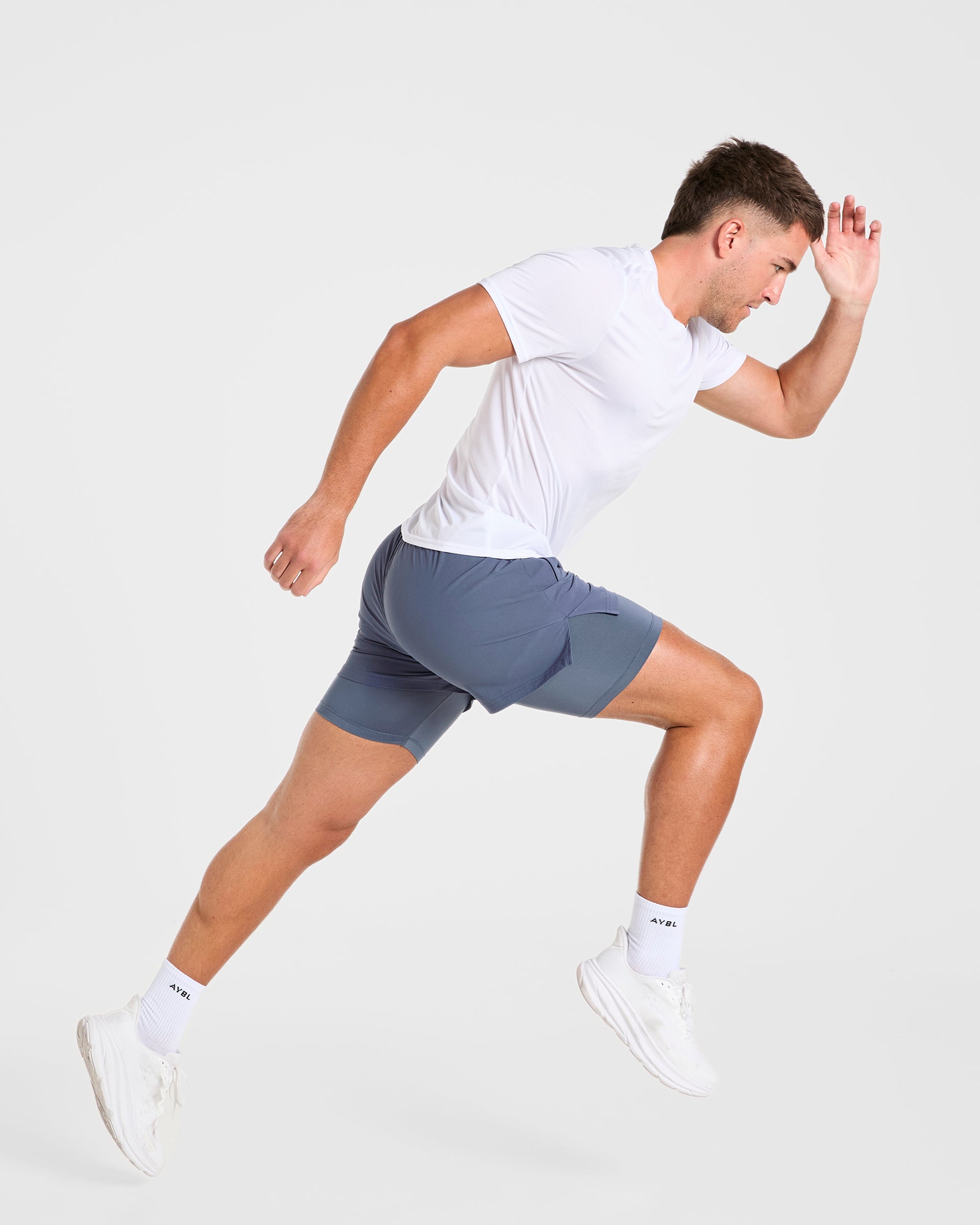 Signature 2 in 1 Shorts - Steel Blauw