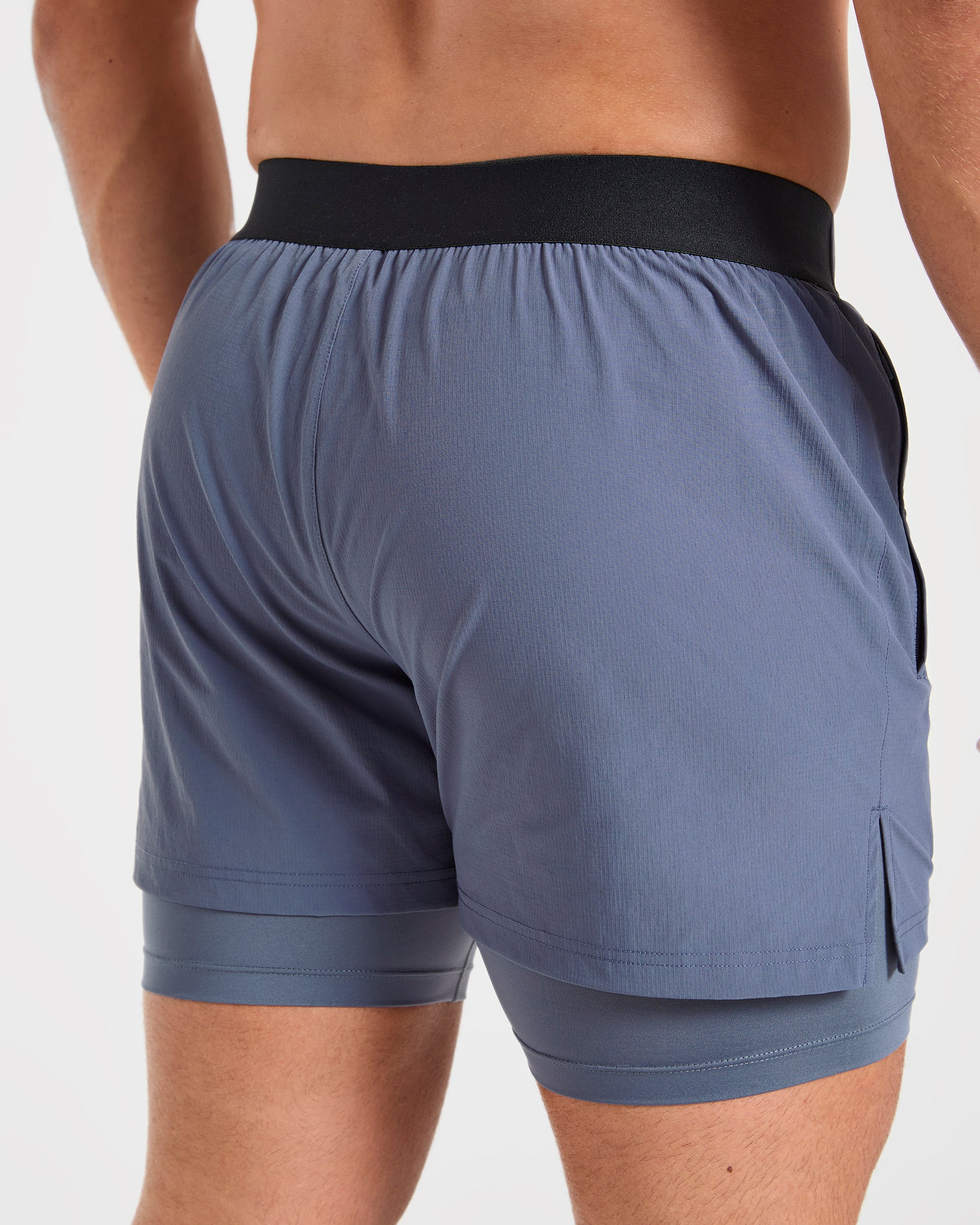 Signature 2 in 1 Shorts - Steel Blauw