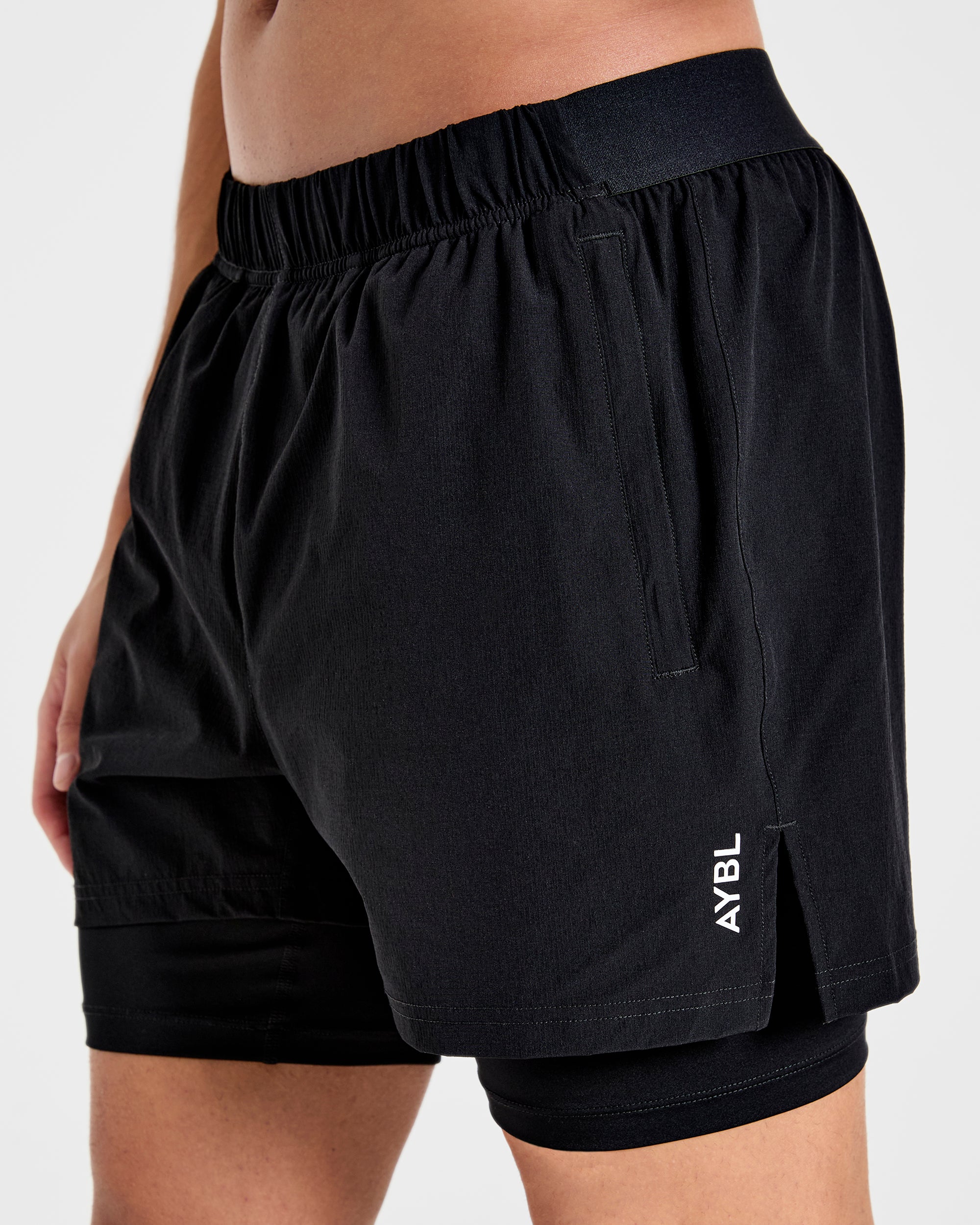 Signature 2 in 1 Shorts - Zwart