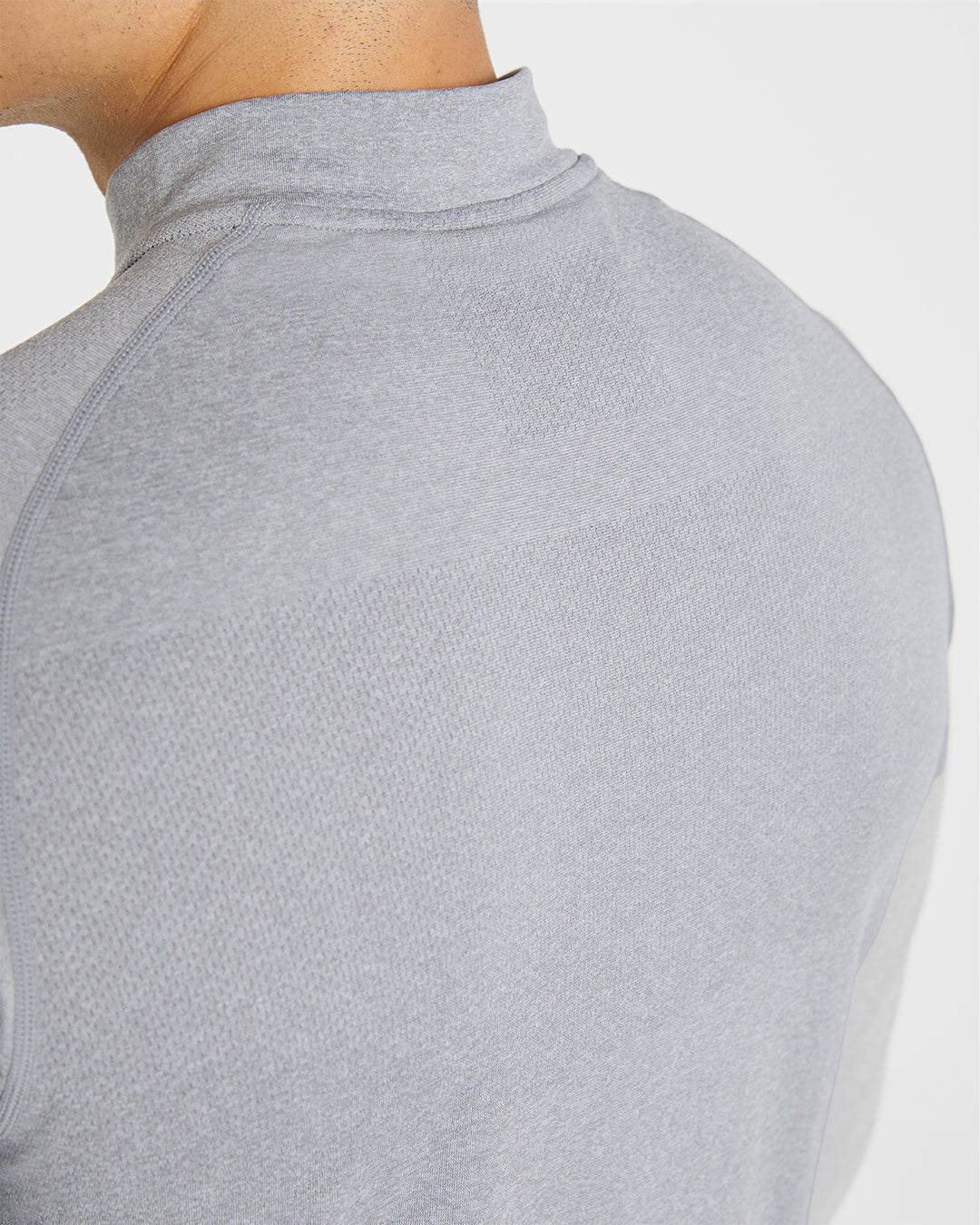 Essential Seamless 1/4 Zip Pullover - Grijs Marl