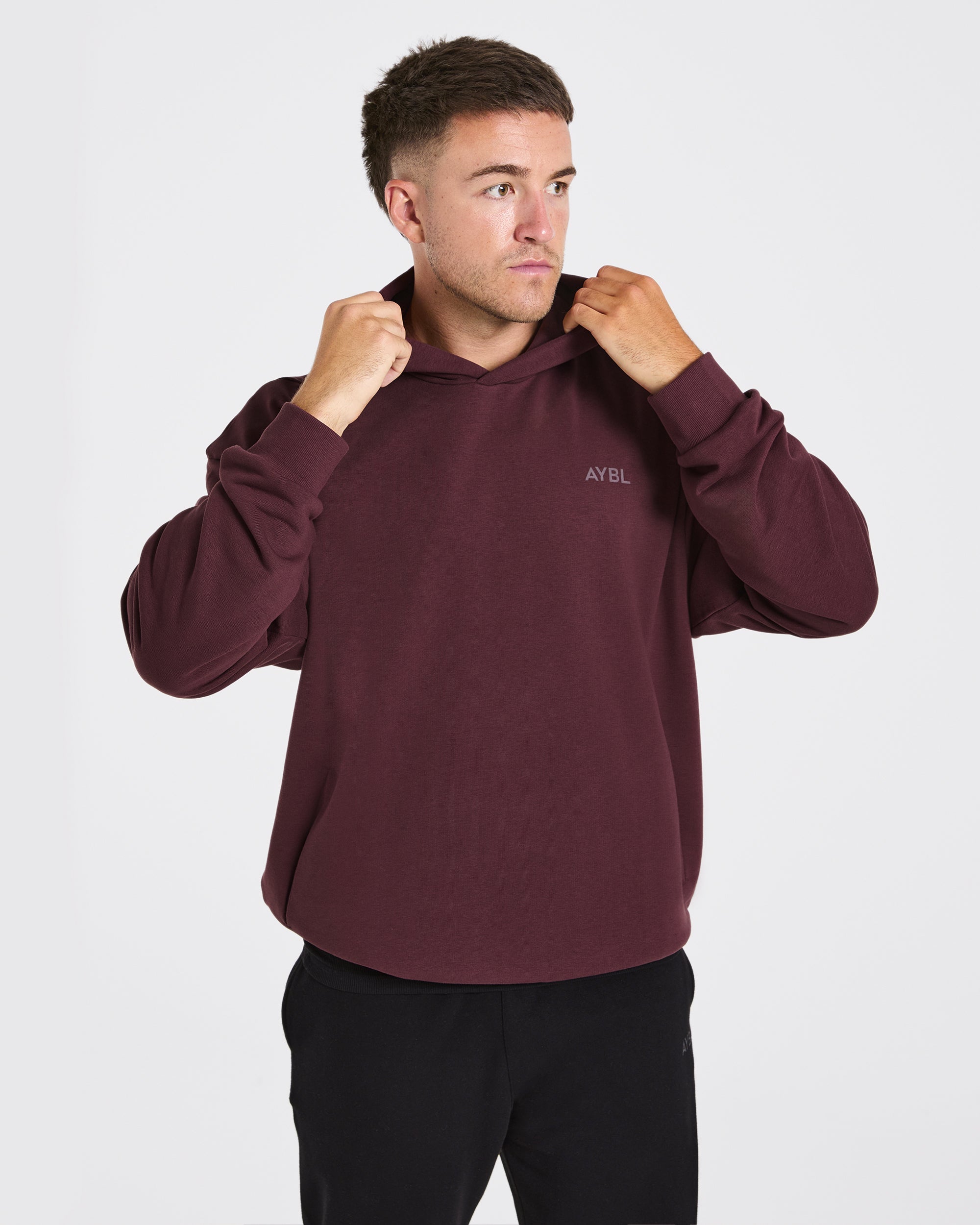 Essential Oversized Graphic Hoodie - Dusty Plum