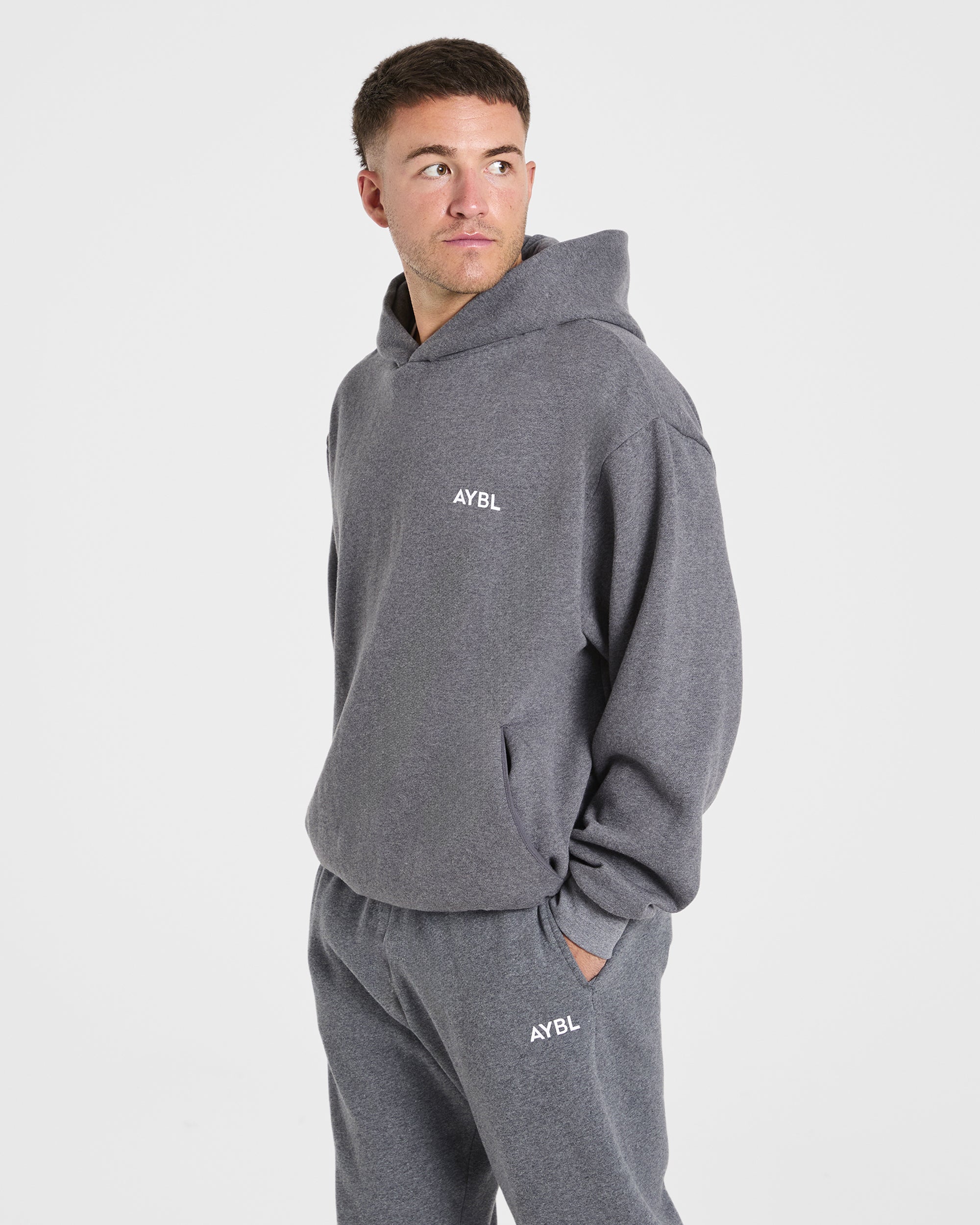 Essential Oversized Hoodie - Charcoal Marl