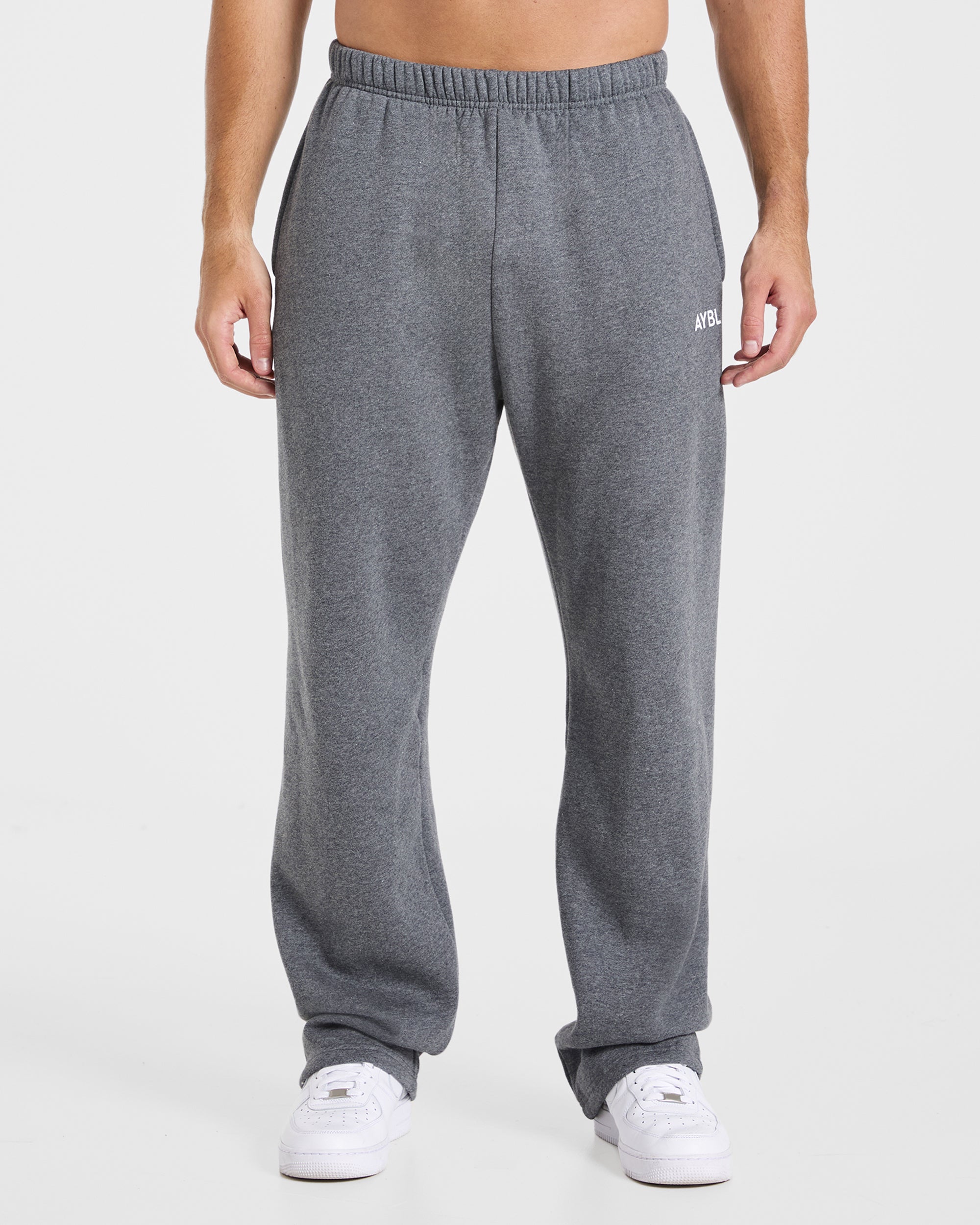 Essential Oversized Straight Leg Joggers - Charcoal Marl
