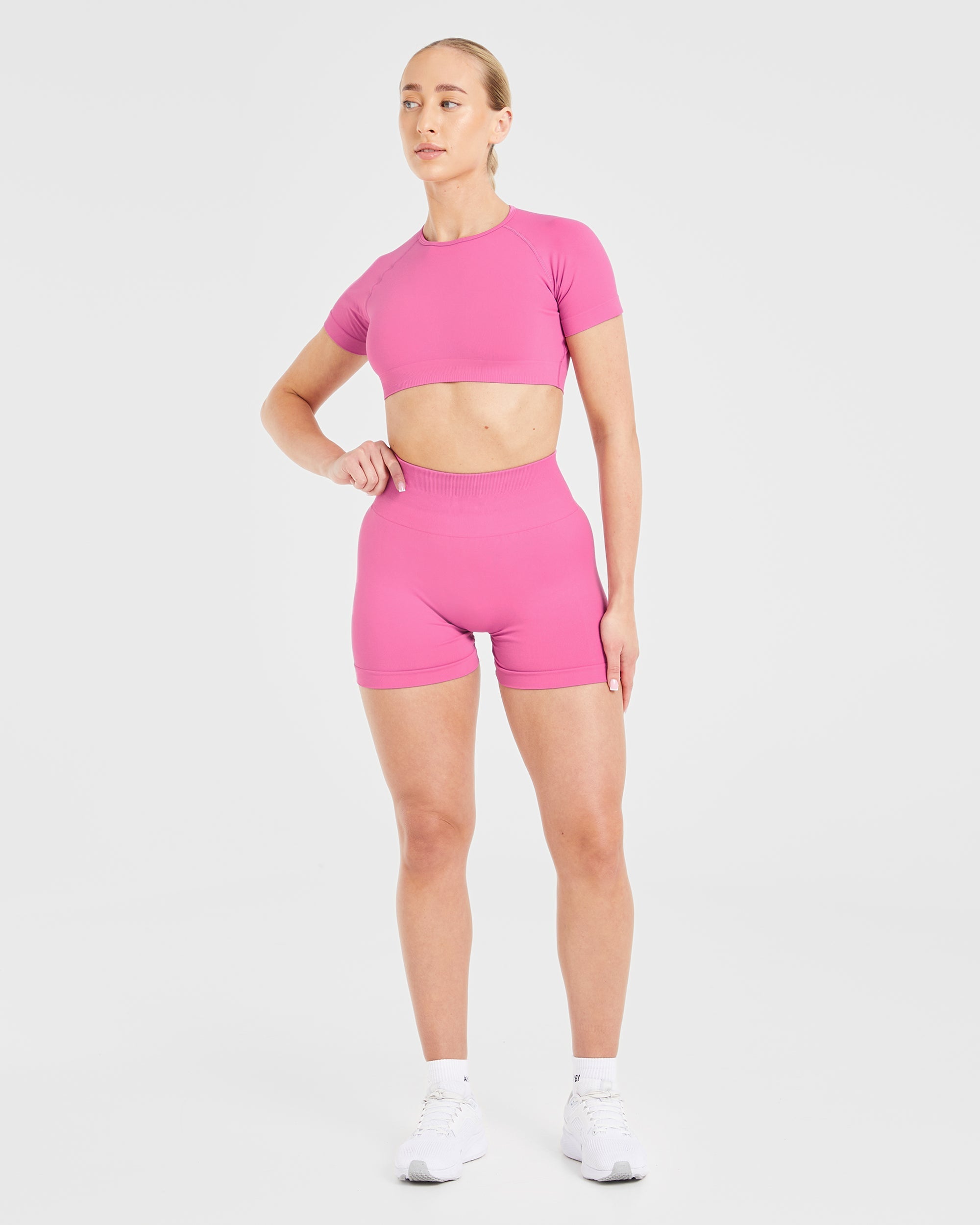 Power Seamless Crop Top - Roze