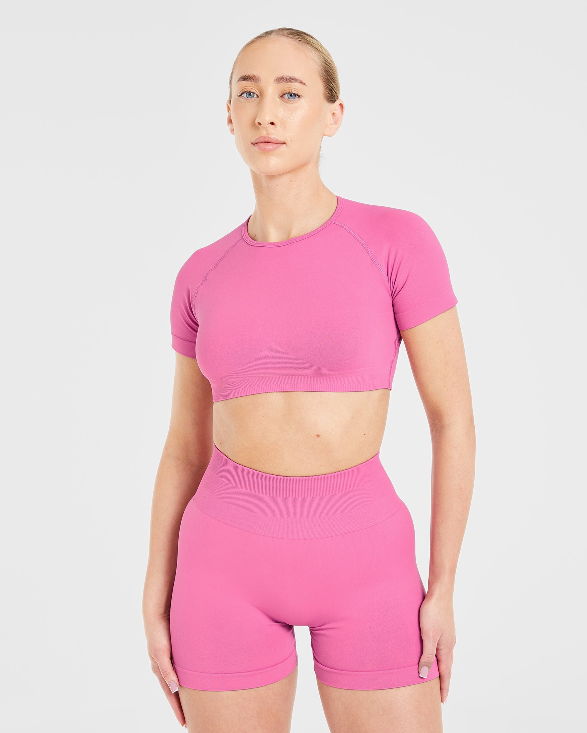 Power Seamless Crop Top - Roze