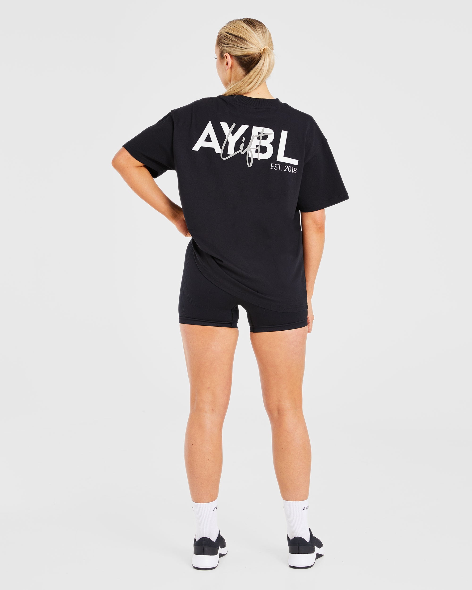 Lift Graphic Oversized T Shirt - Zwart