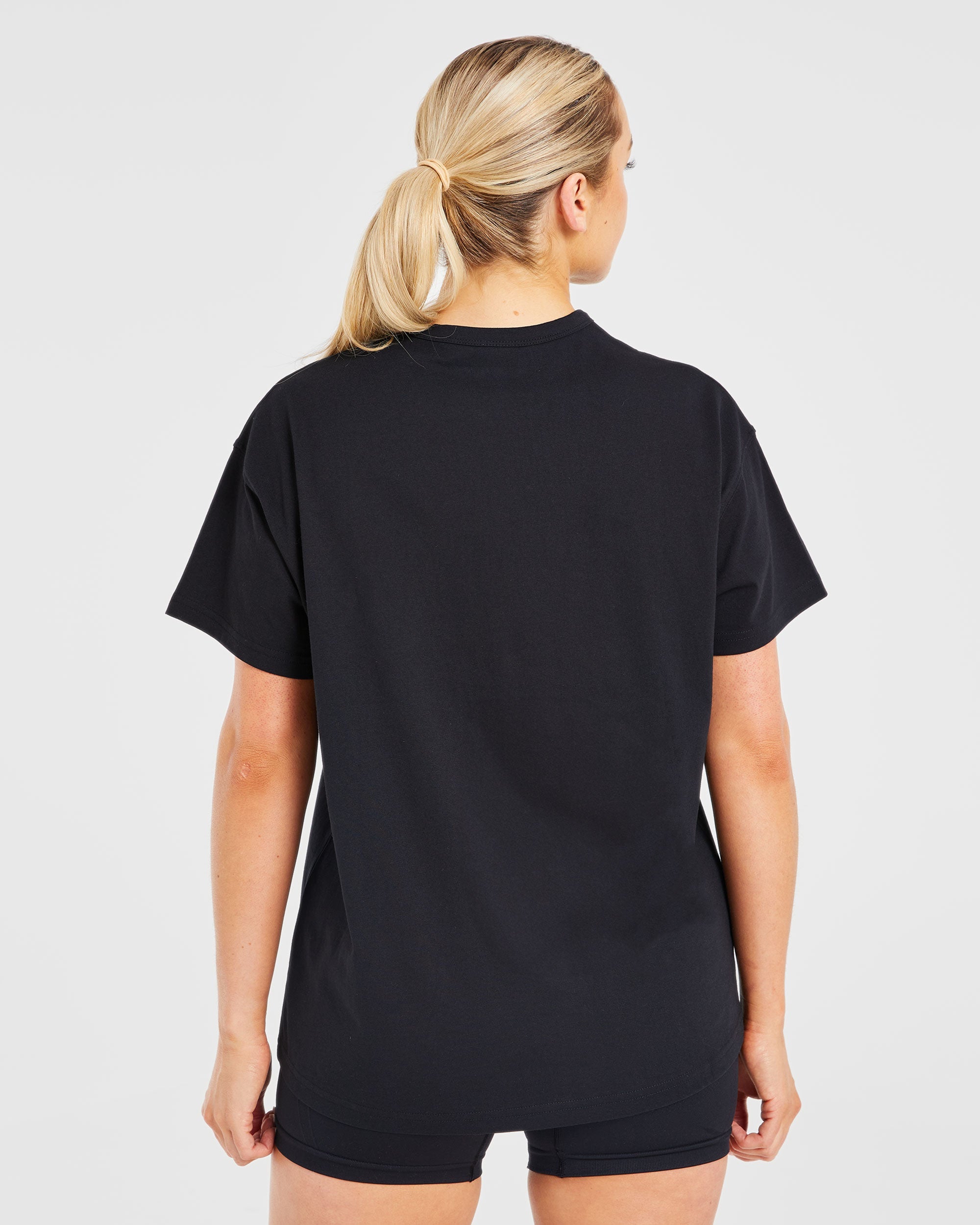 Classic Varsity Oversized T Shirt - Zwart