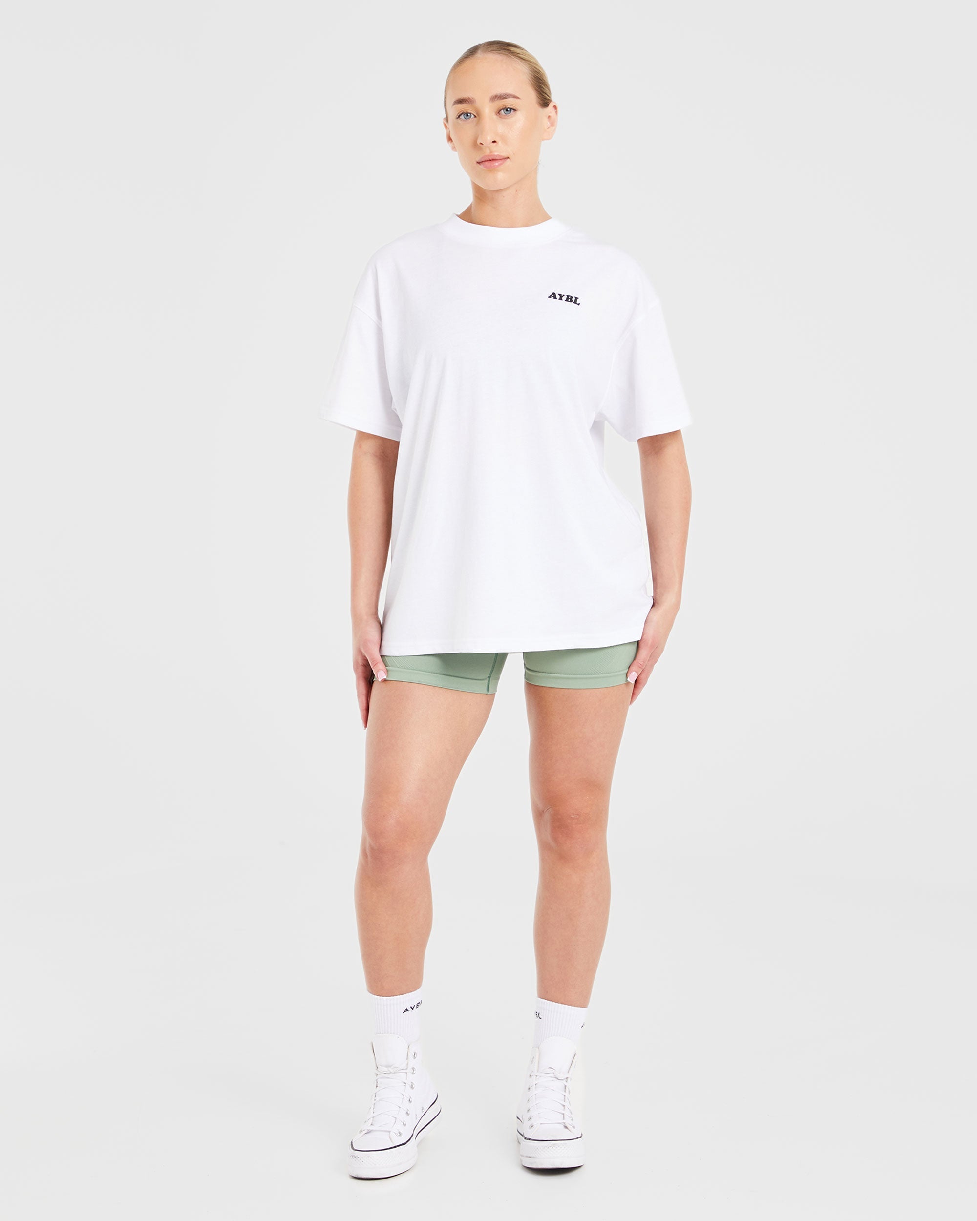 Sports Club Wavy Oversized T Shirt - Wit