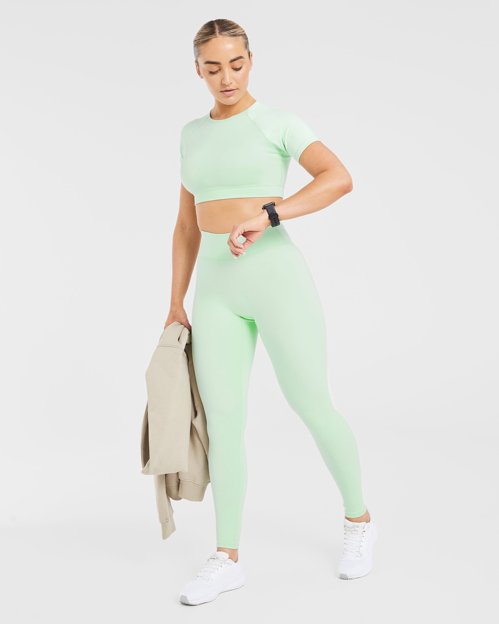 Staple Crop Top - Mint Groen