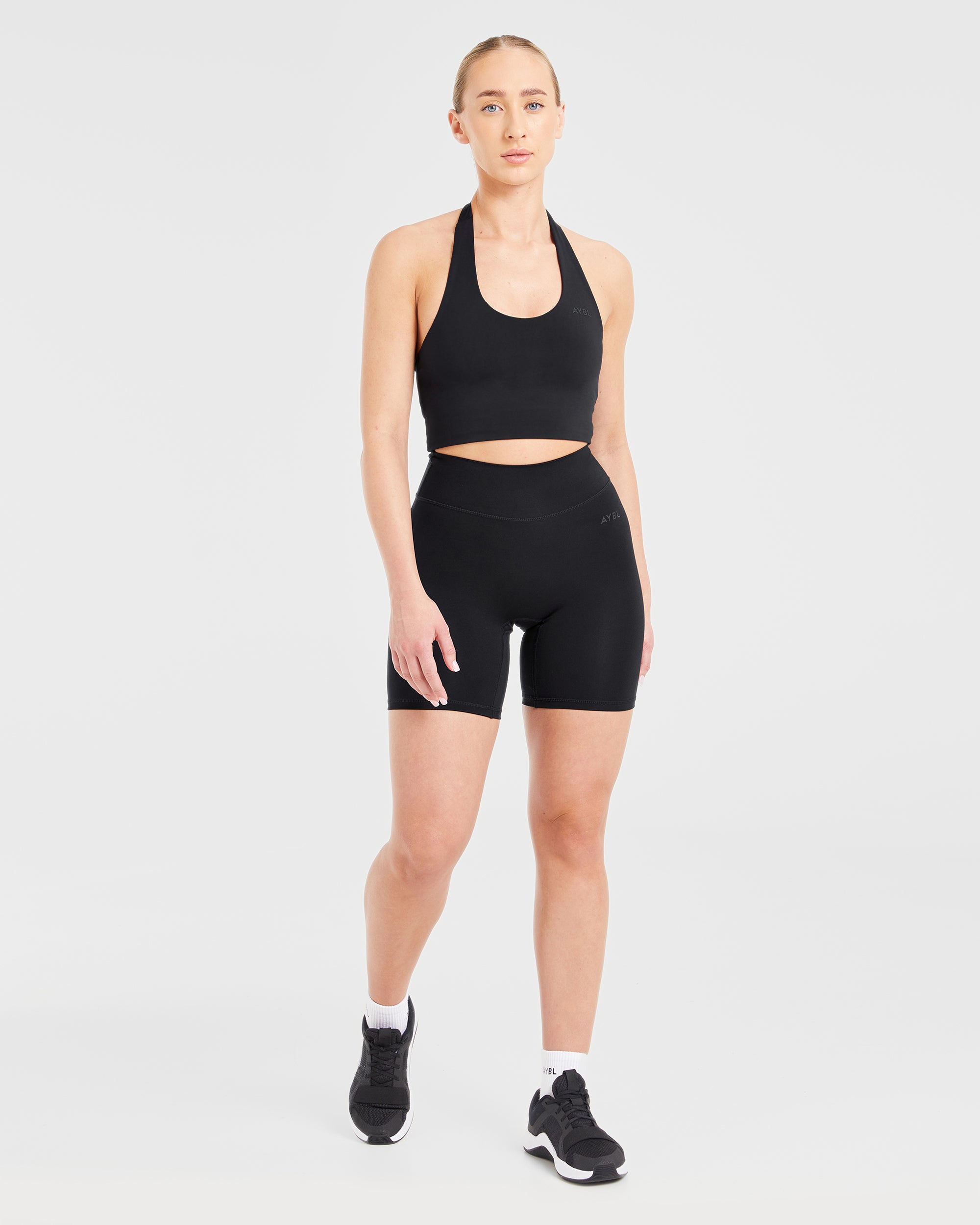 Staple Halterneck Crop Top - Zwart