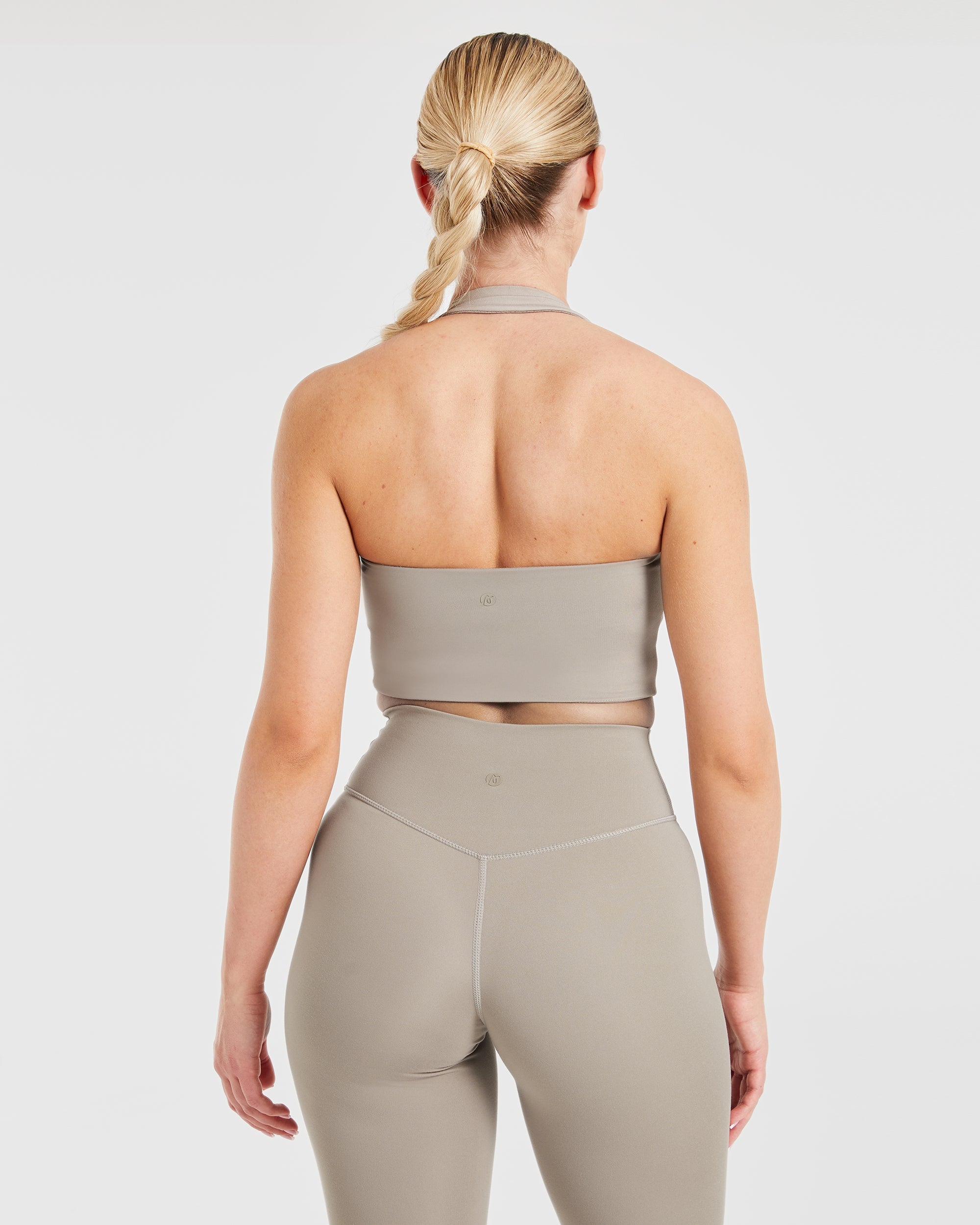 Staple Halterneck Crop Top - Muted Taupe