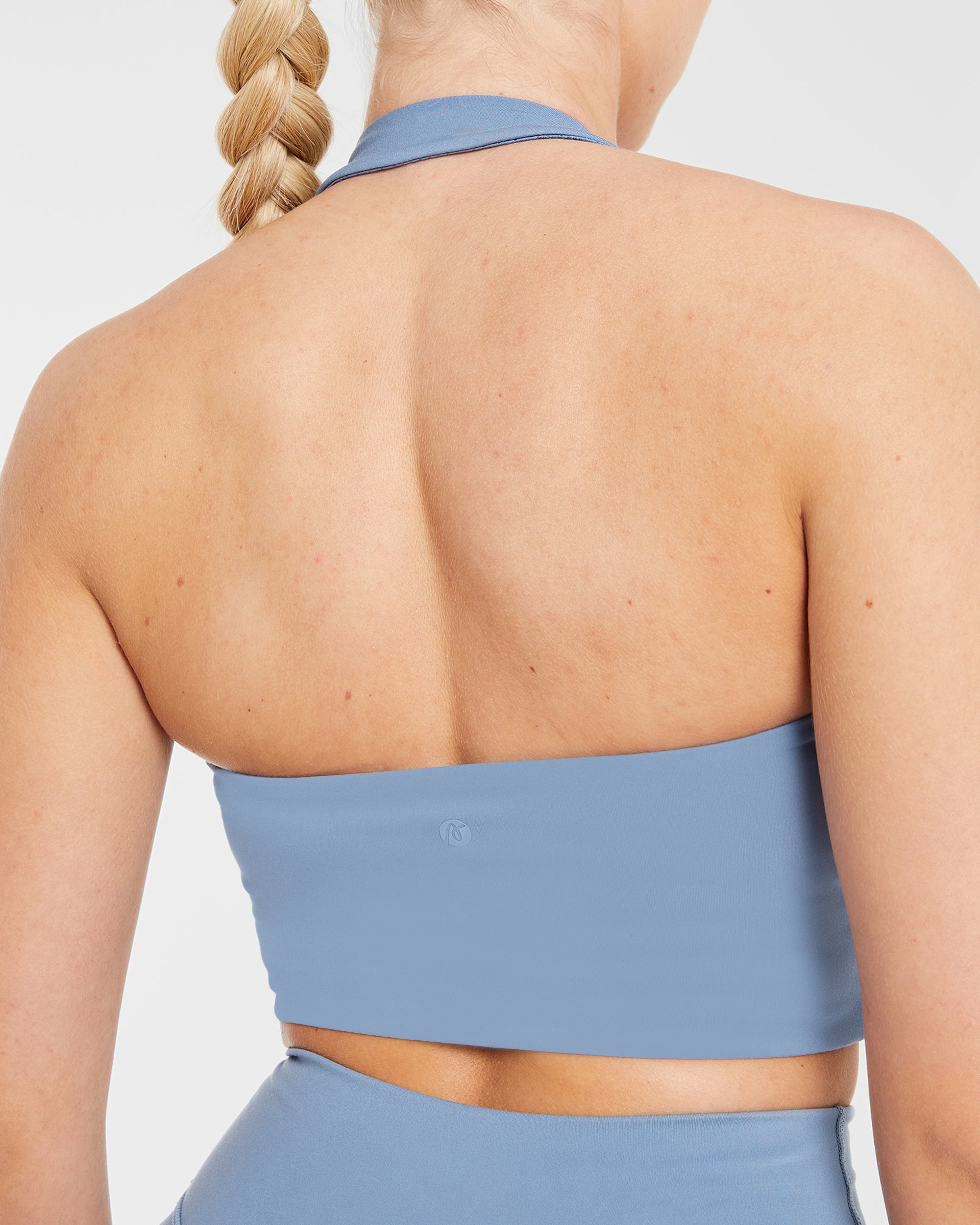 Staple Halterneck Crop Top - Slate Blauw