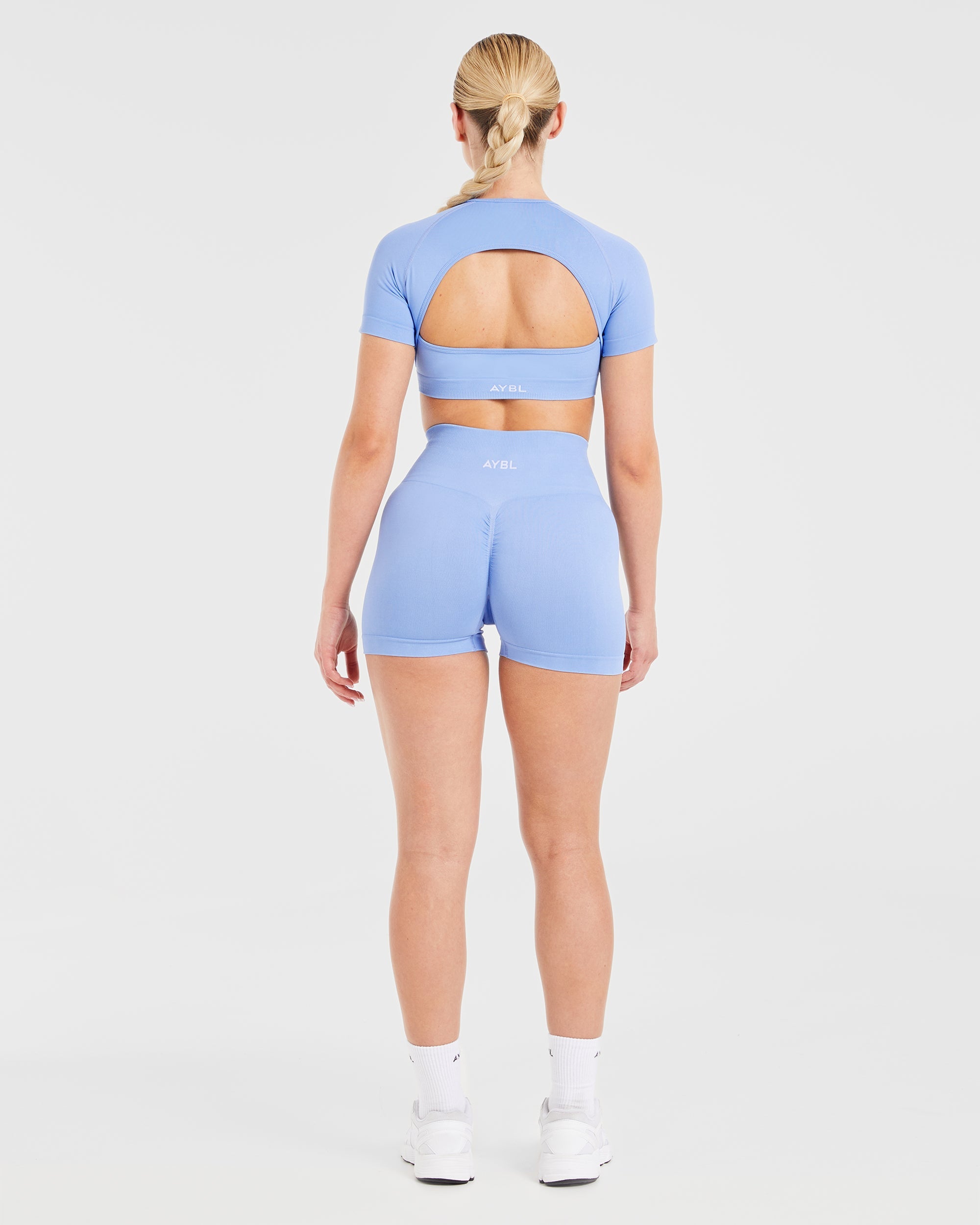 Power Seamless Crop Top - Blauw