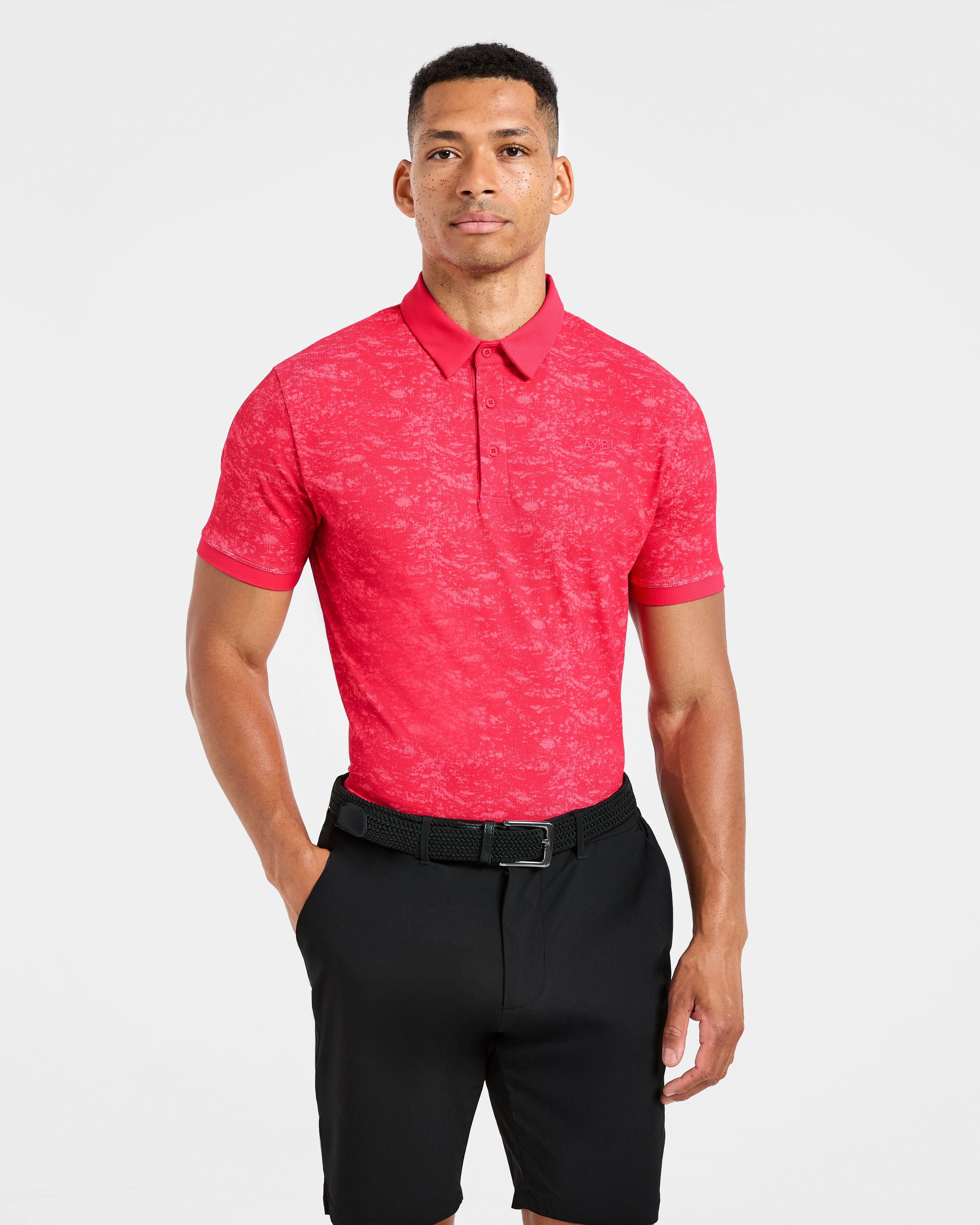 Precision Texture Polo - Summer Rood