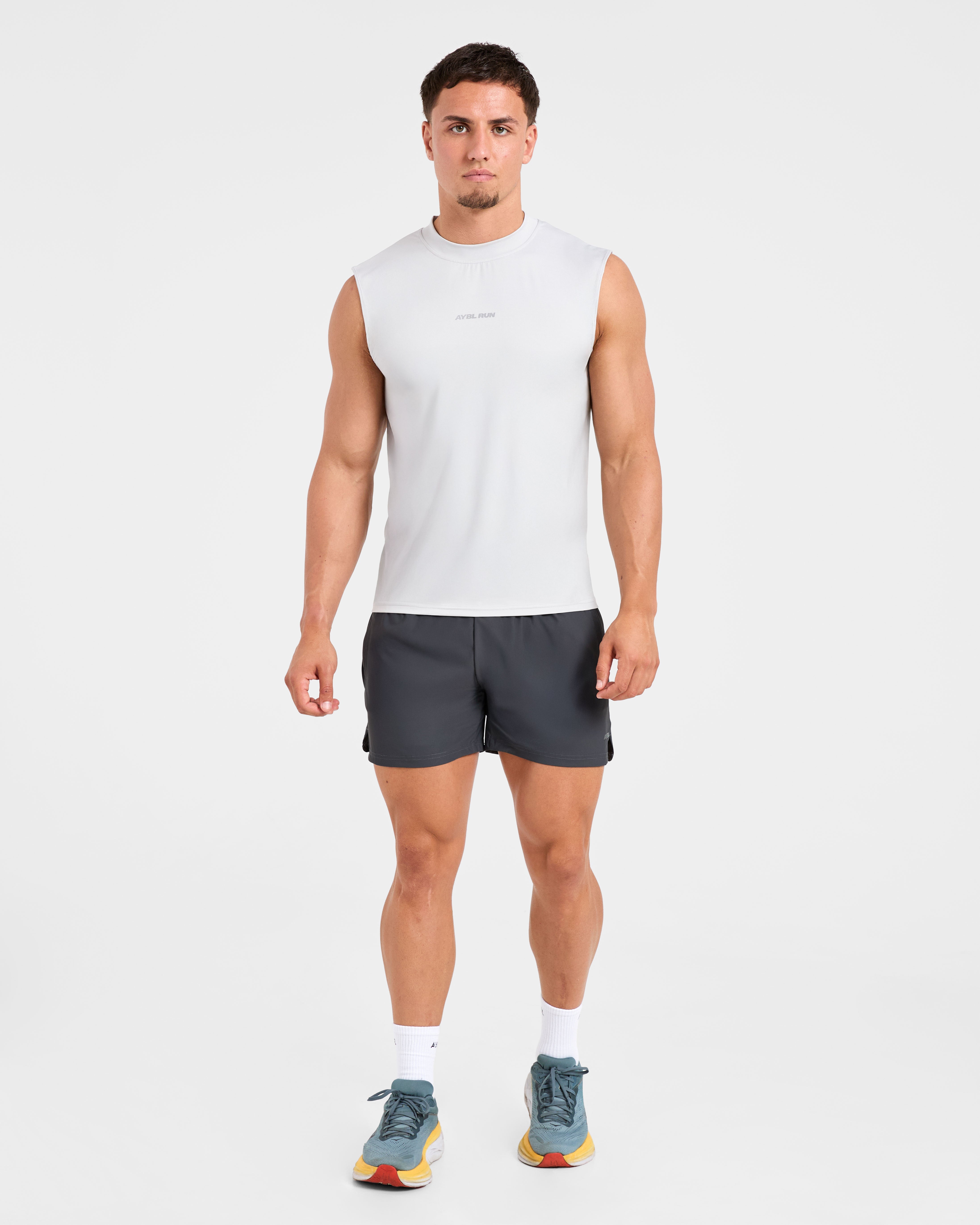 Run Slim Tank - Ice Grijs