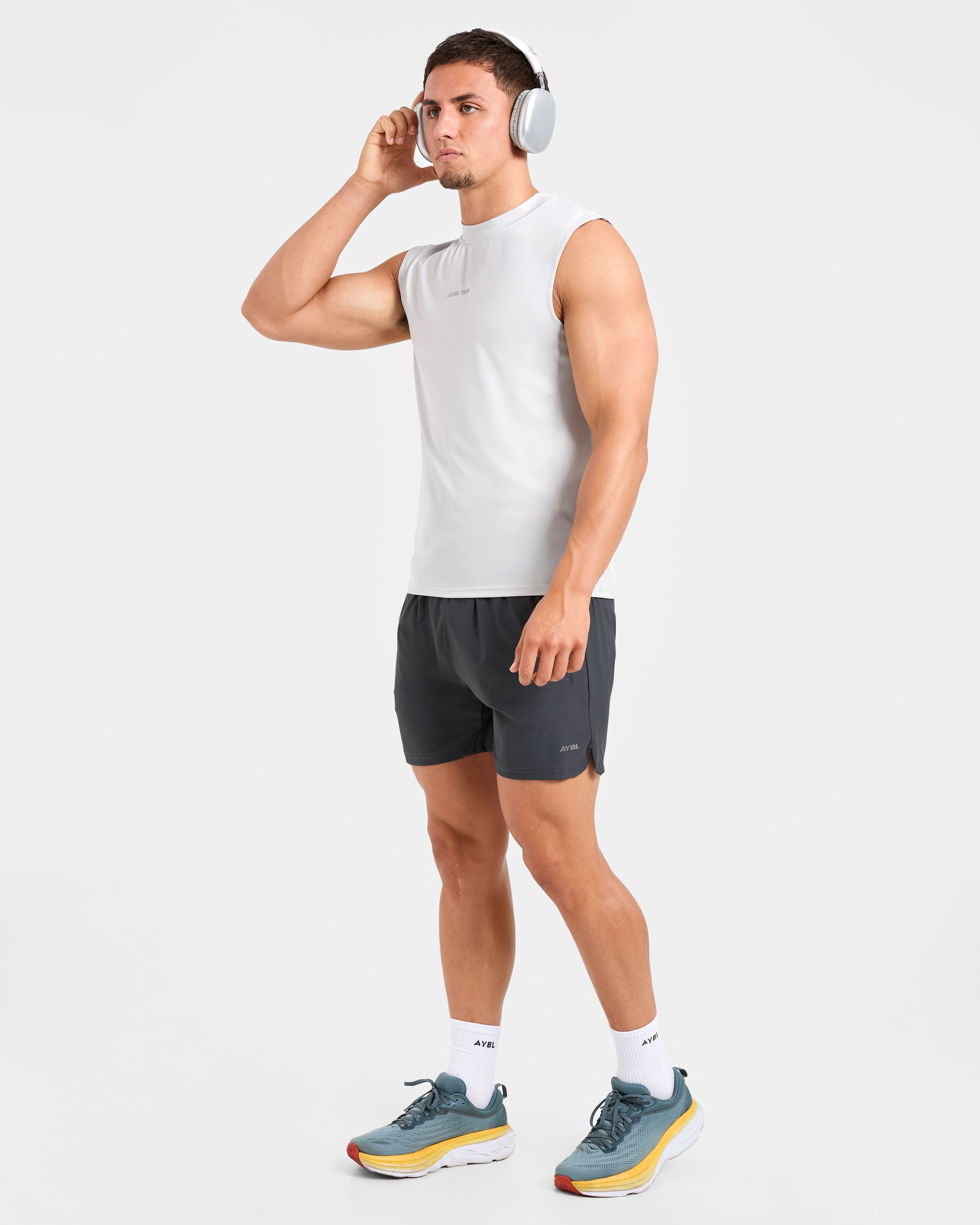 Run Slim Tank - Ice Grijs