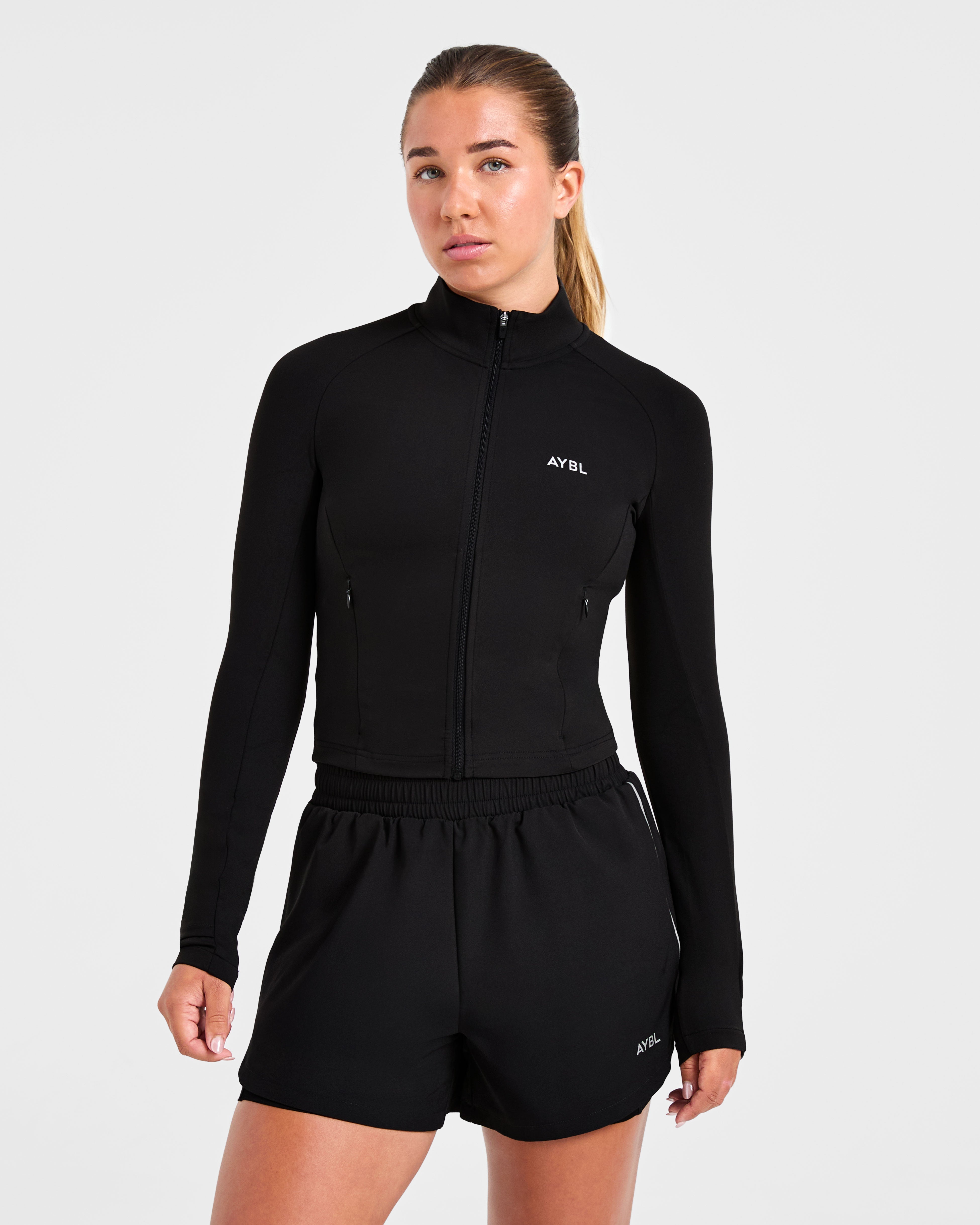 Run Zip Jacket - Zwart