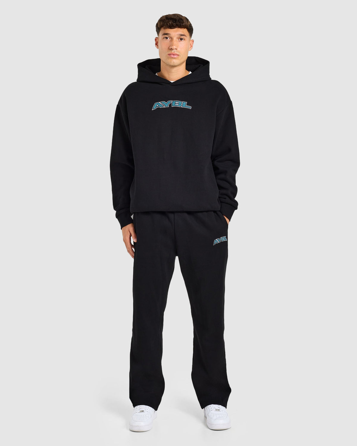 AYBL Society Oversized Straight Leg Joggers - Zwart
