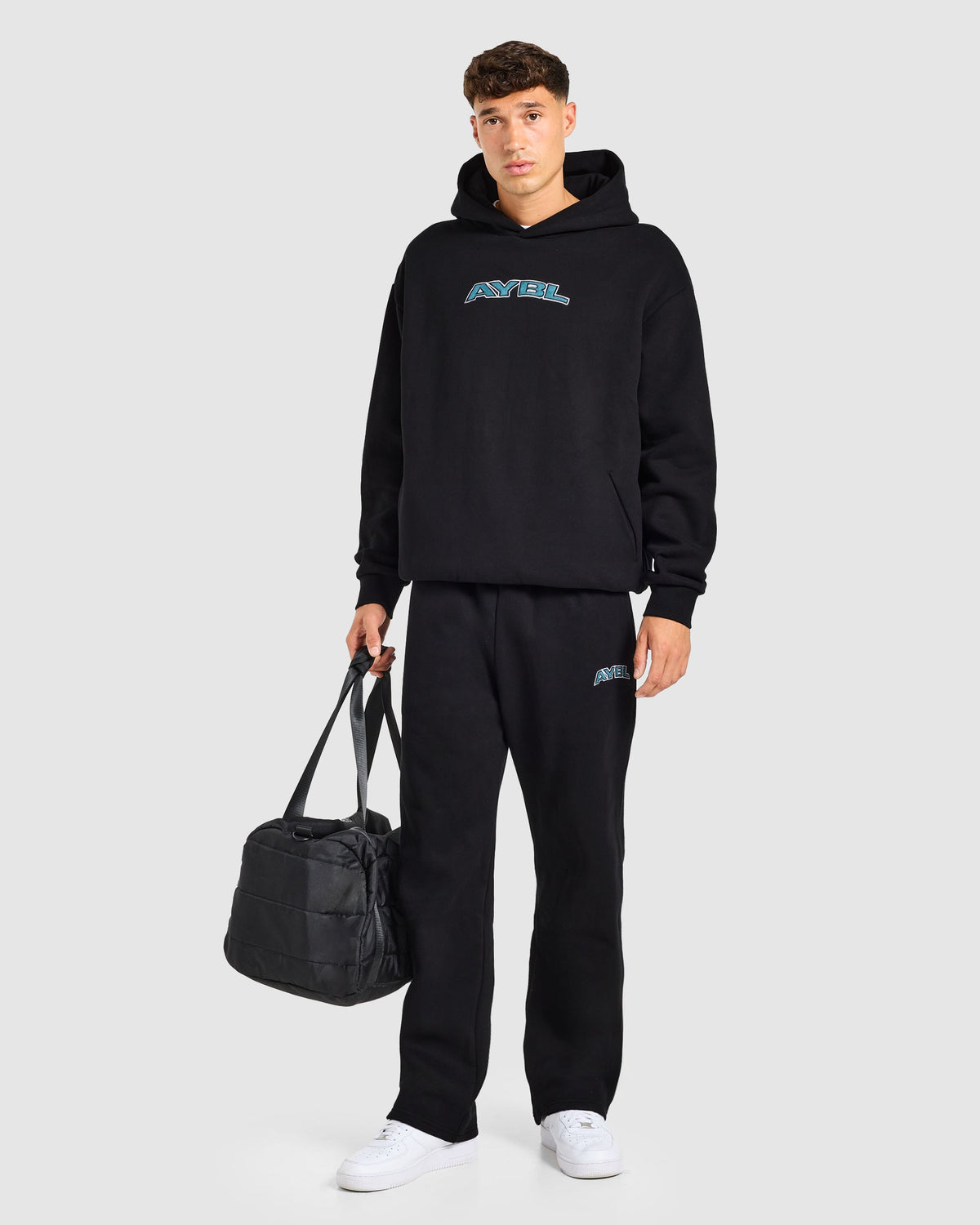 AYBL Society Oversized Straight Leg Joggers - Zwart
