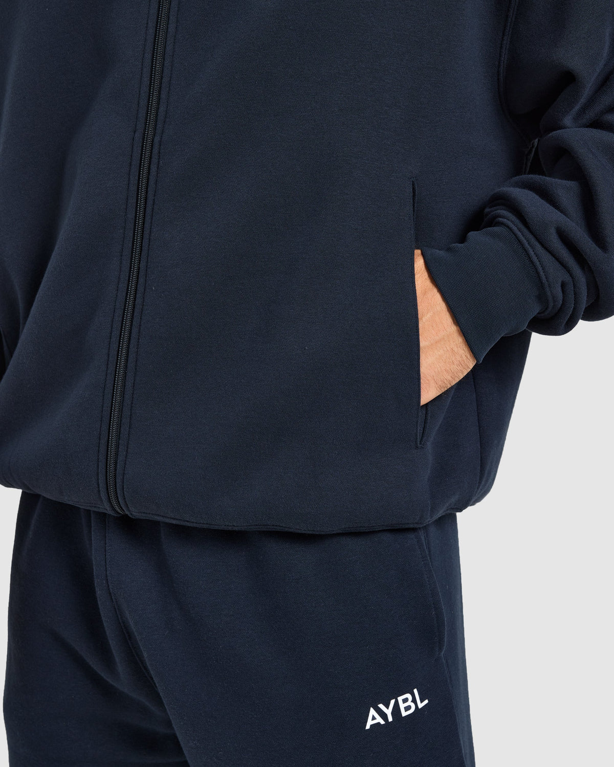 Essential Oversized Full Zip Hoodie - Navy