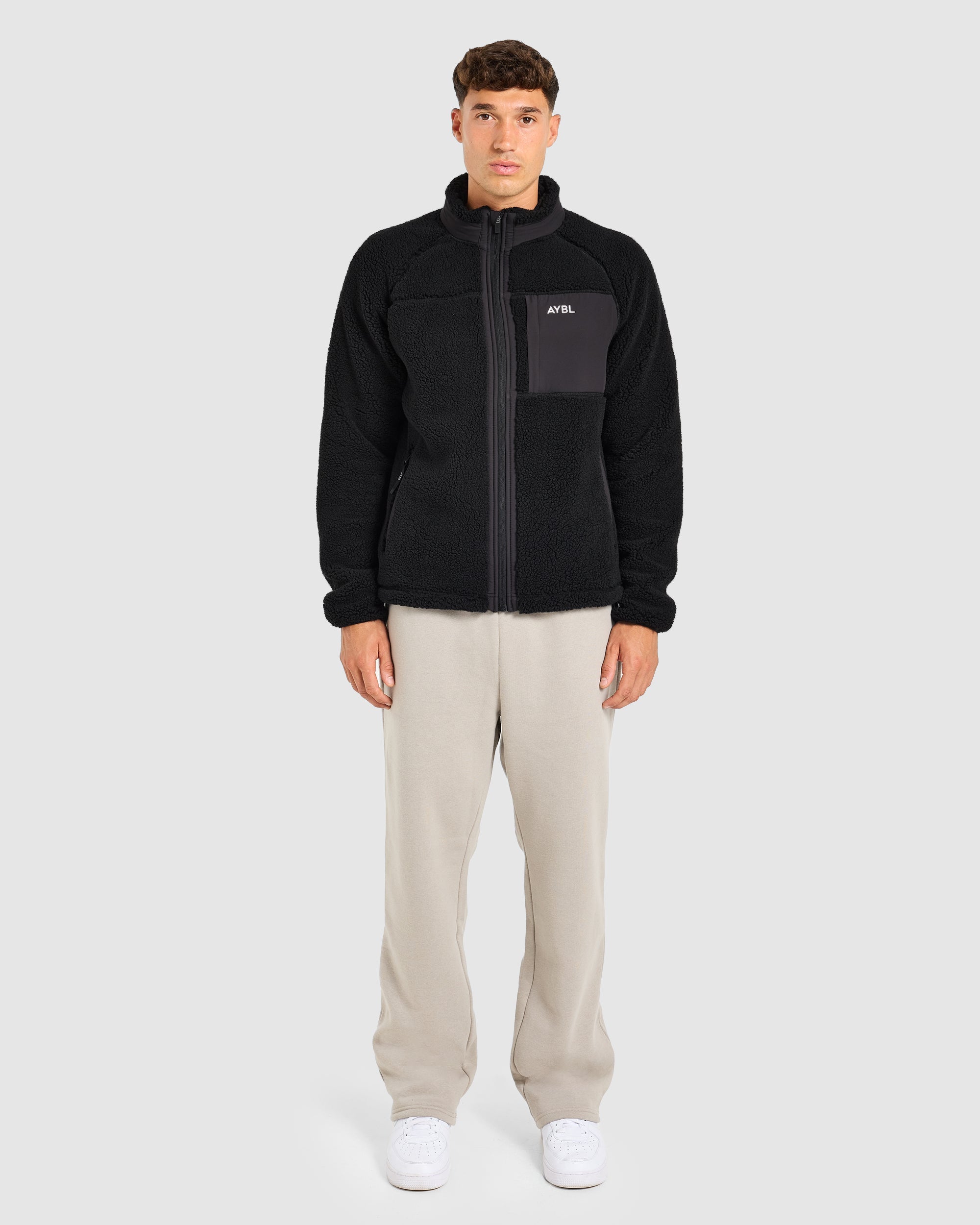 Classic Zip Up Fleece Jacket - Zwart