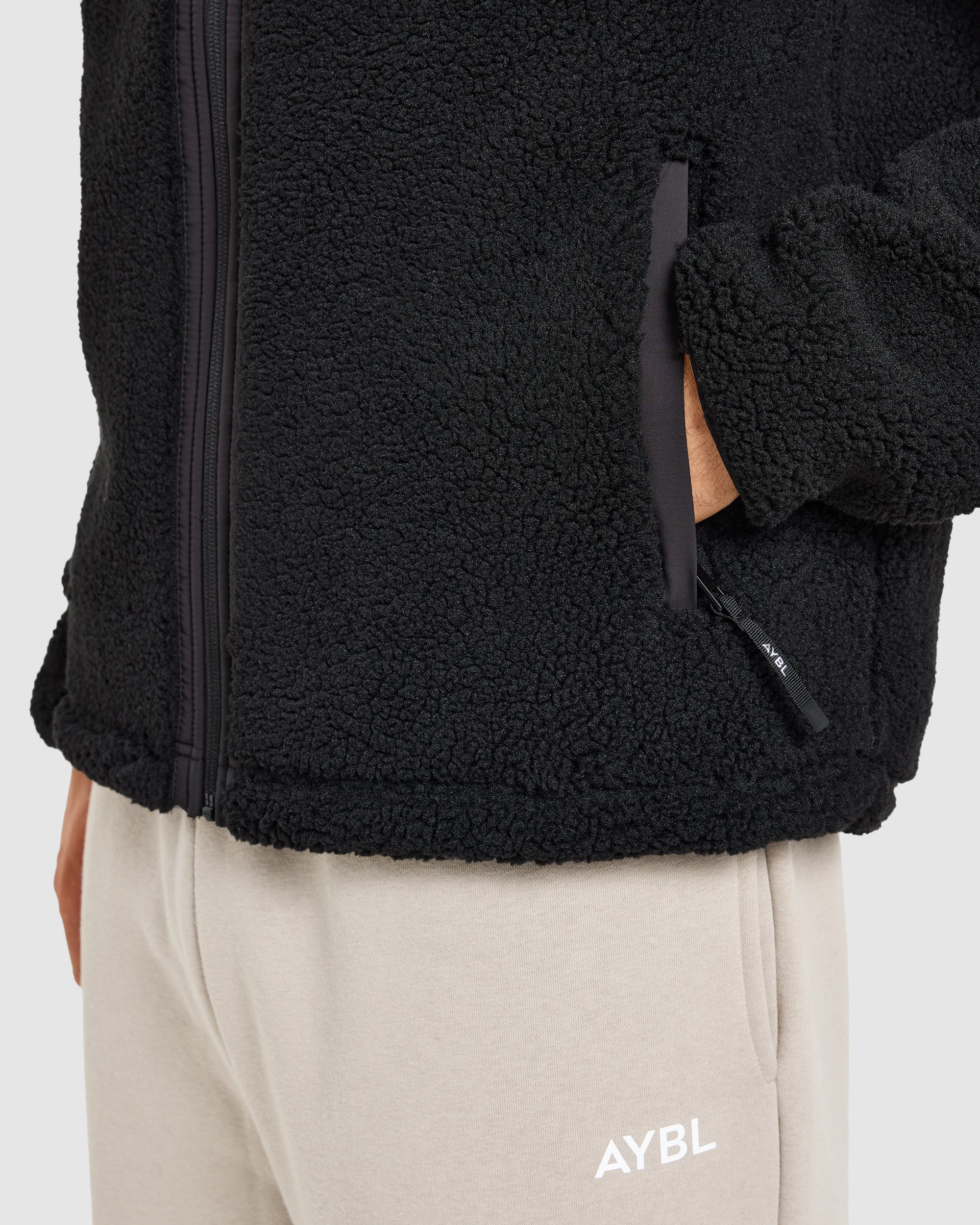 Classic Zip Up Fleece Jacket - Zwart