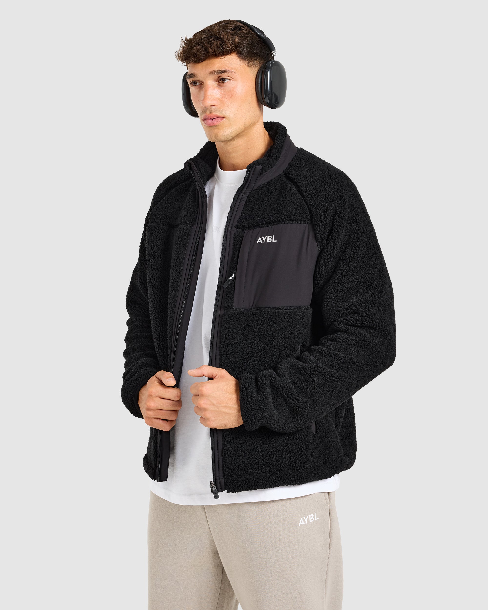 Classic Zip Up Fleece Jacket - Zwart