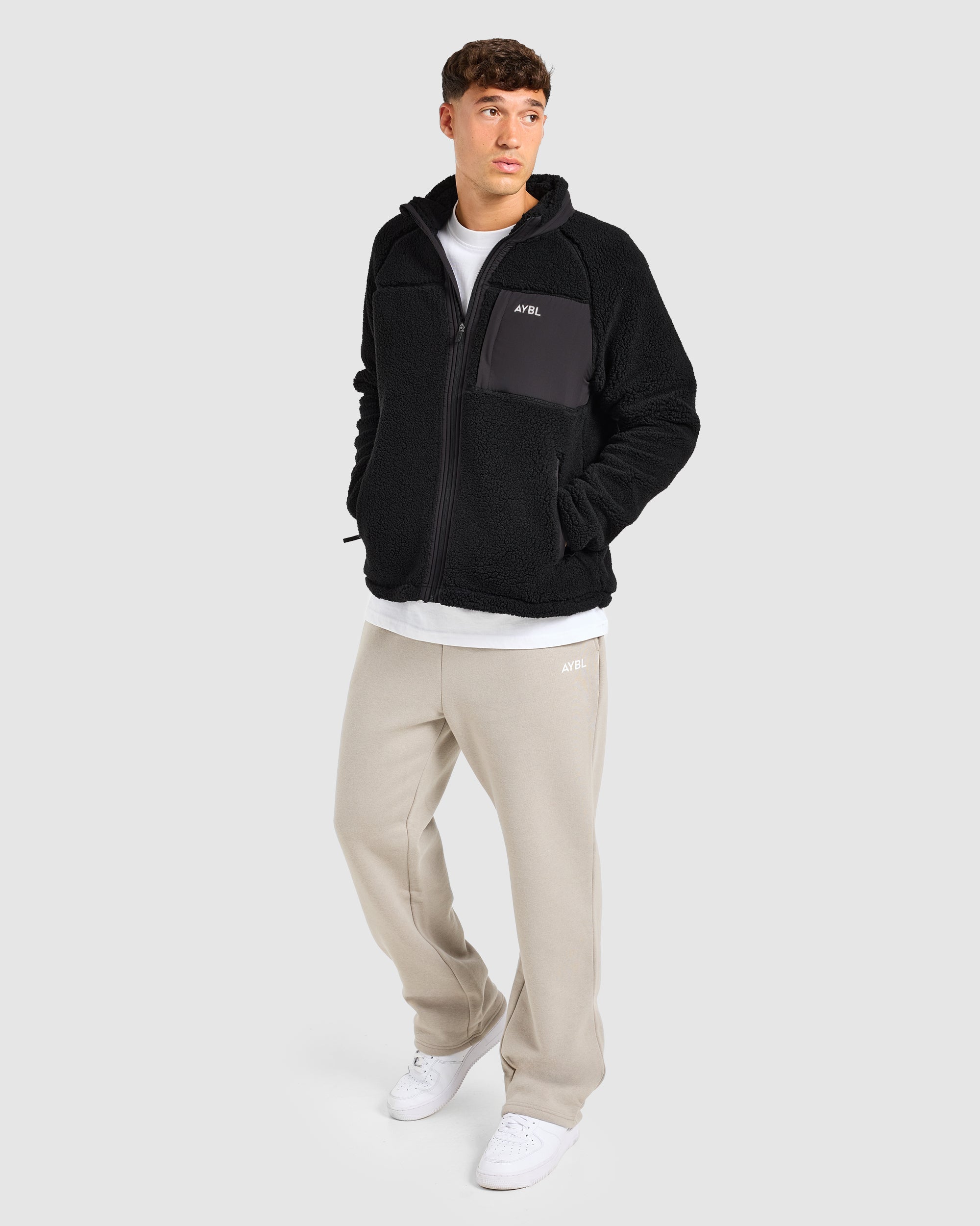 Classic Zip Up Fleece Jacket - Zwart