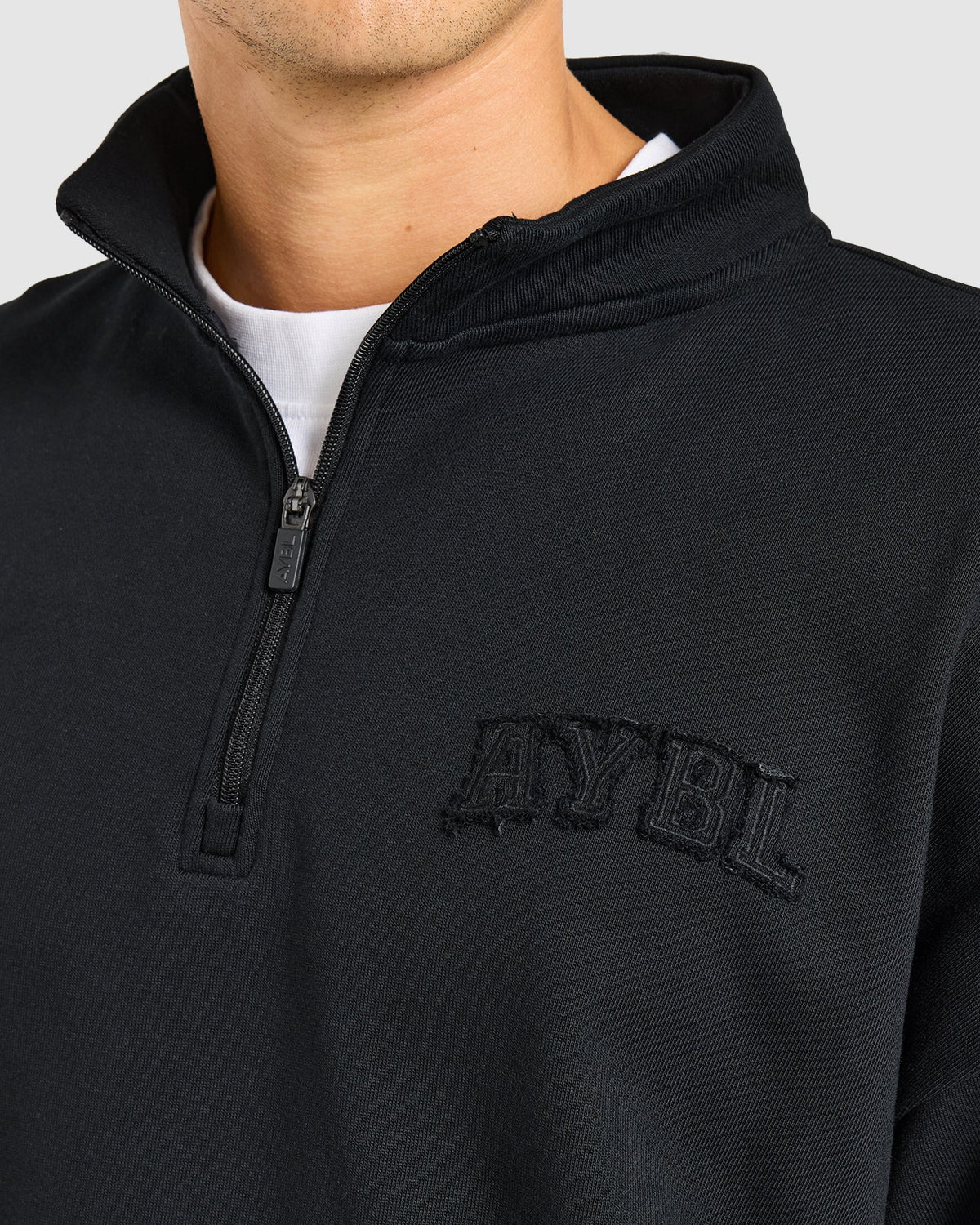Effortless Oversized 1/4 Zip Pullover - Zwart