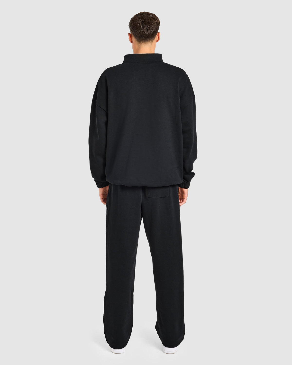 Effortless Oversized 1/4 Zip Pullover - Zwart
