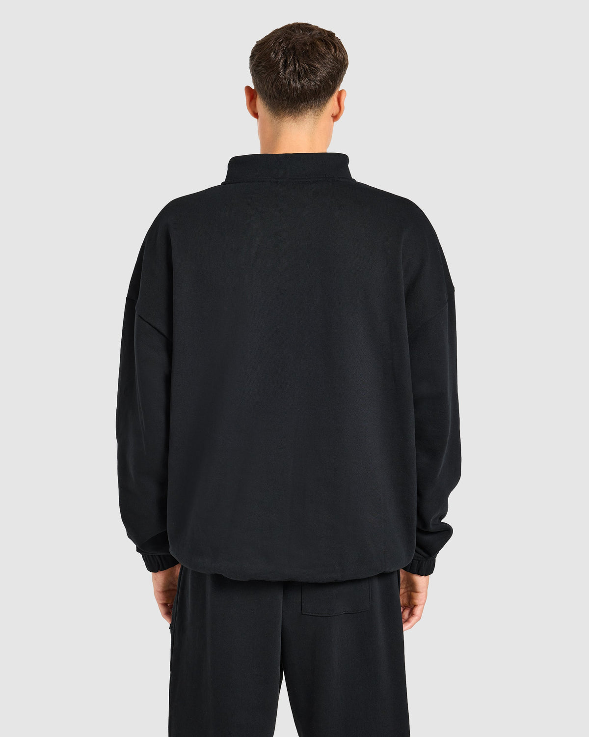 Effortless Oversized 1/4 Zip Pullover - Zwart