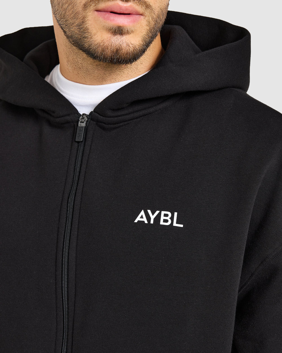 Essential Oversized Full Zip Hoodie - Zwart