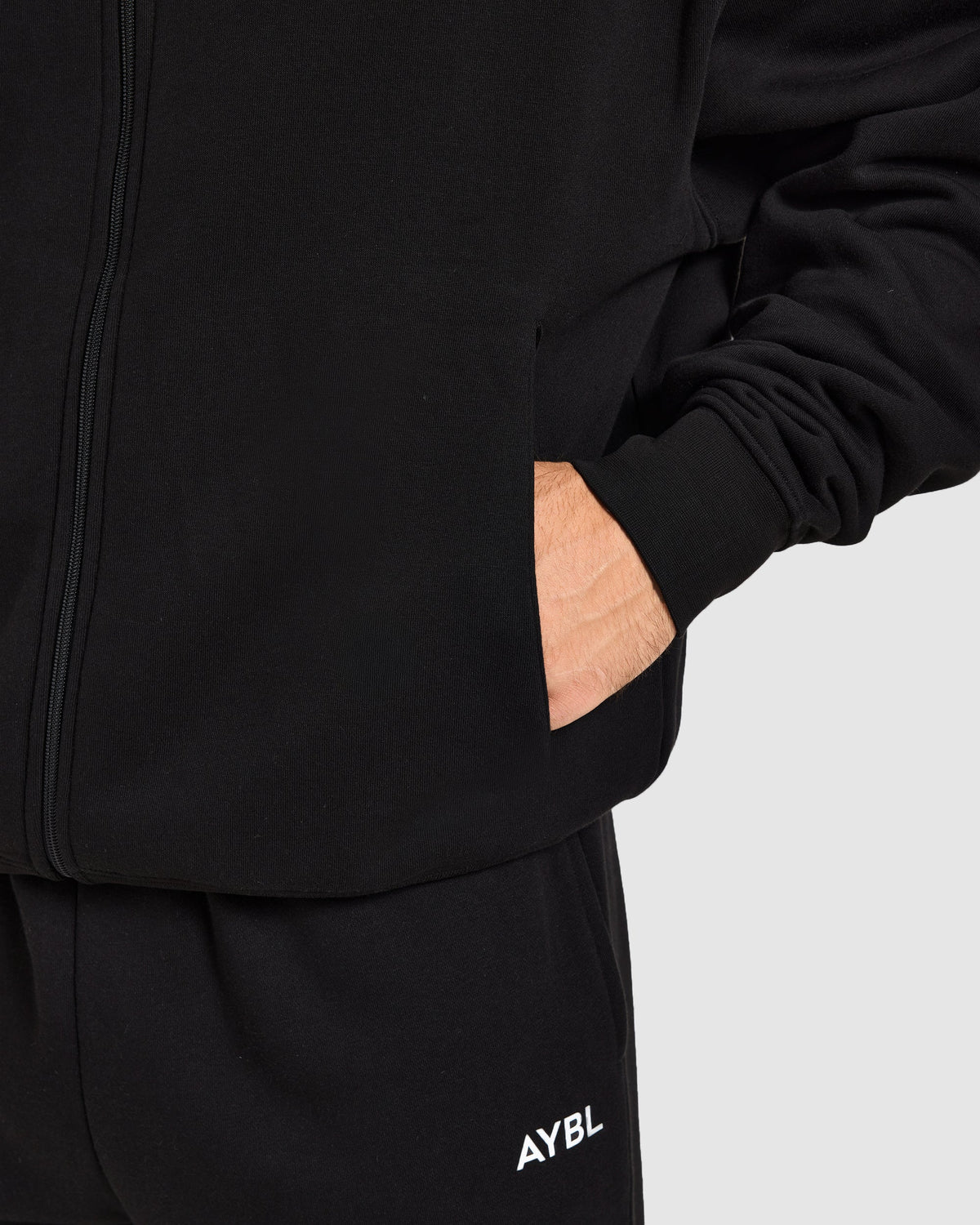 Essential Oversized Full Zip Hoodie - Zwart