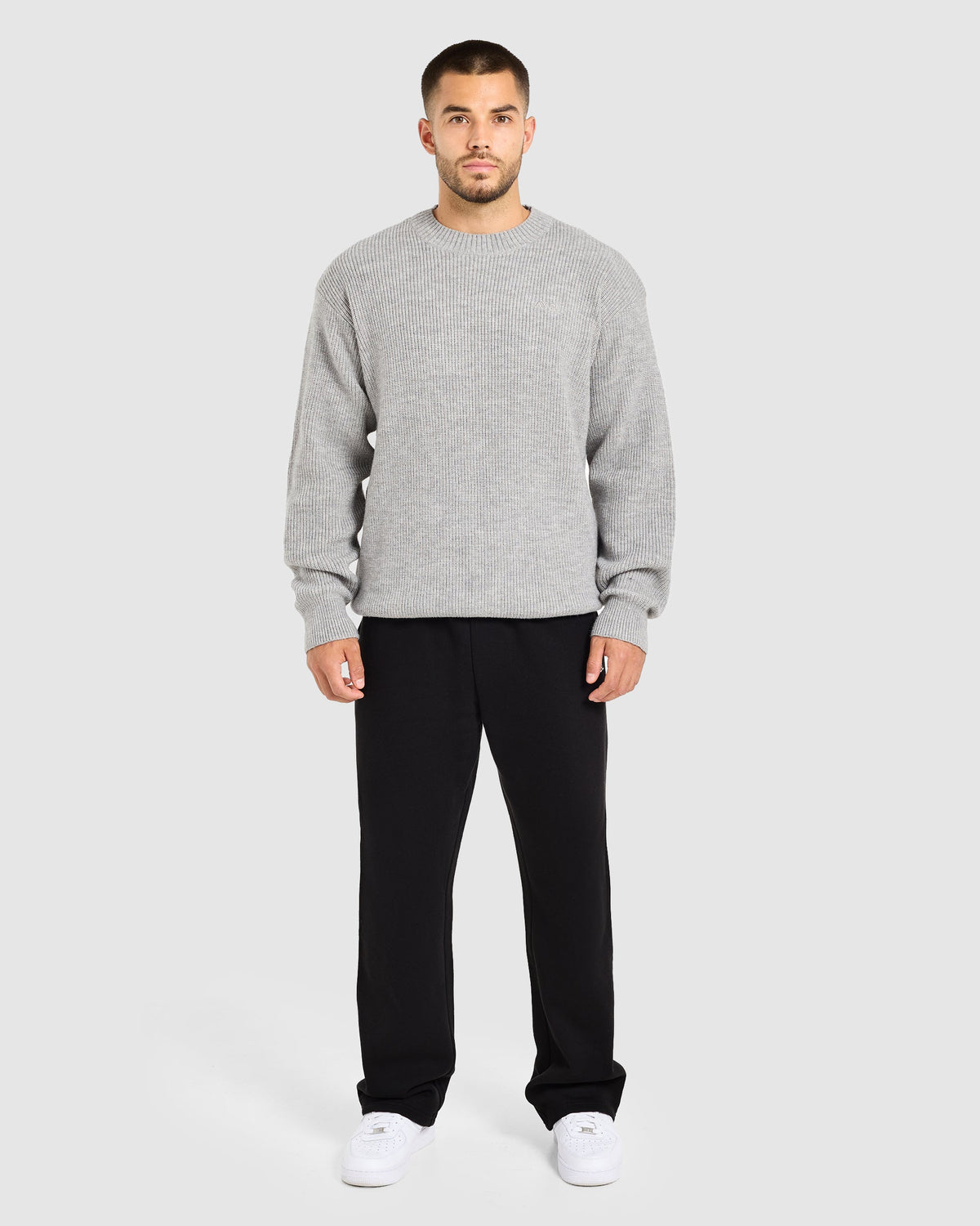 Signature Knitted Sweater - Grijs Marl