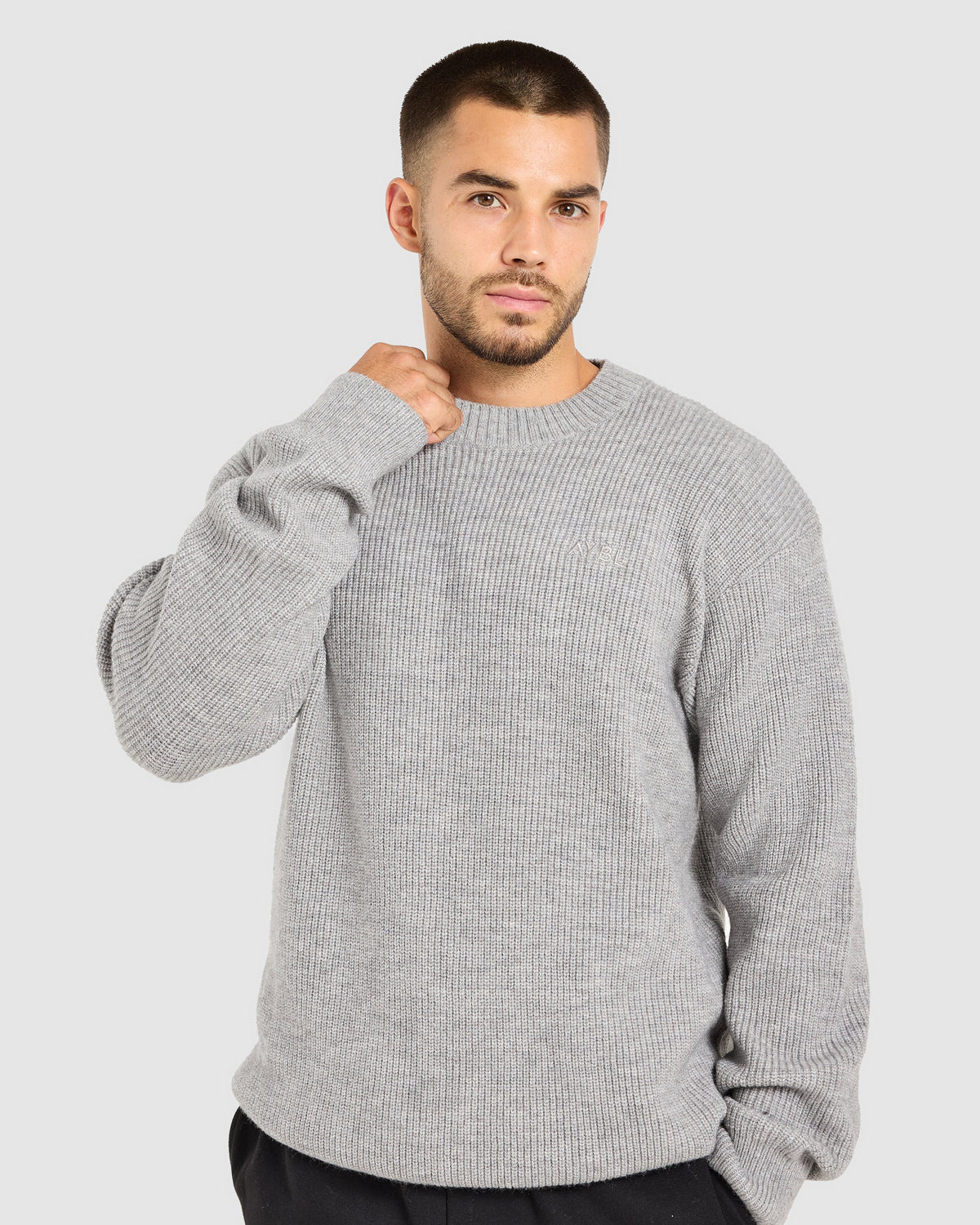 Signature Knitted Sweater - Grijs Marl