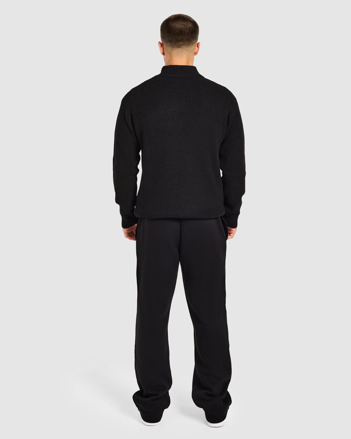Signature Knitted 1/4 Zip Pullover - Zwart