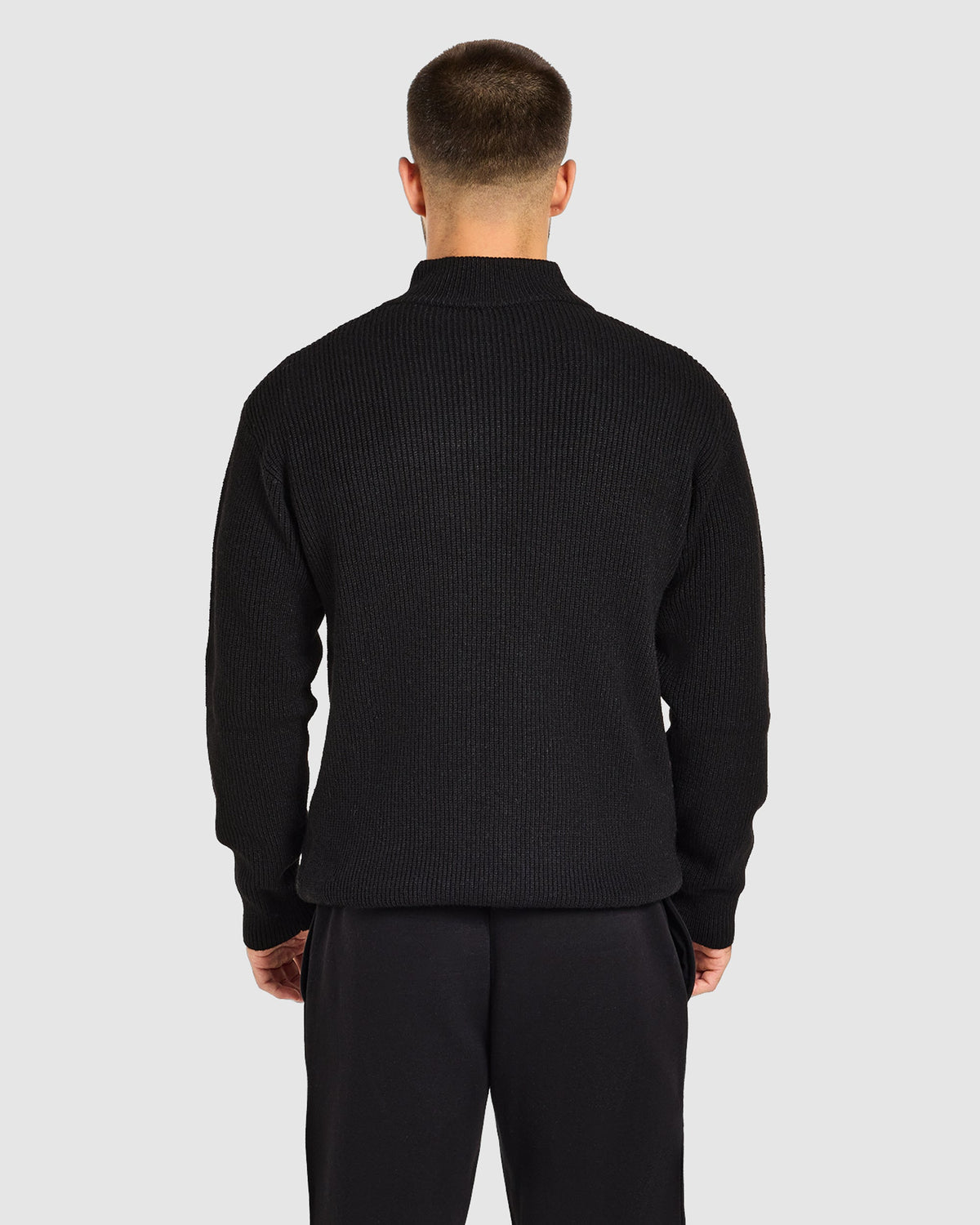 Signature Knitted 1/4 Zip Pullover - Zwart