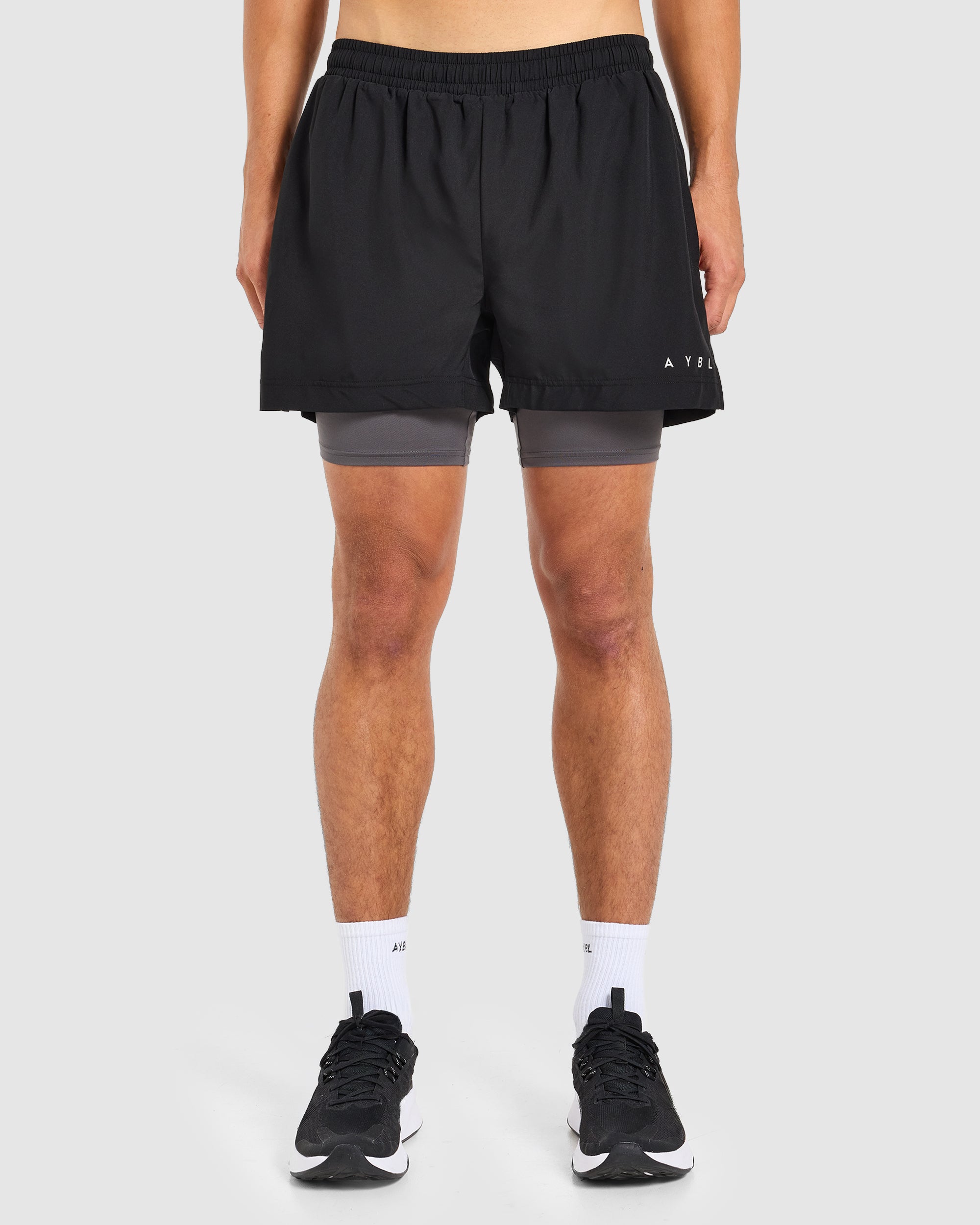 Core 2 in 1 Shorts - Zwart/Charcoal