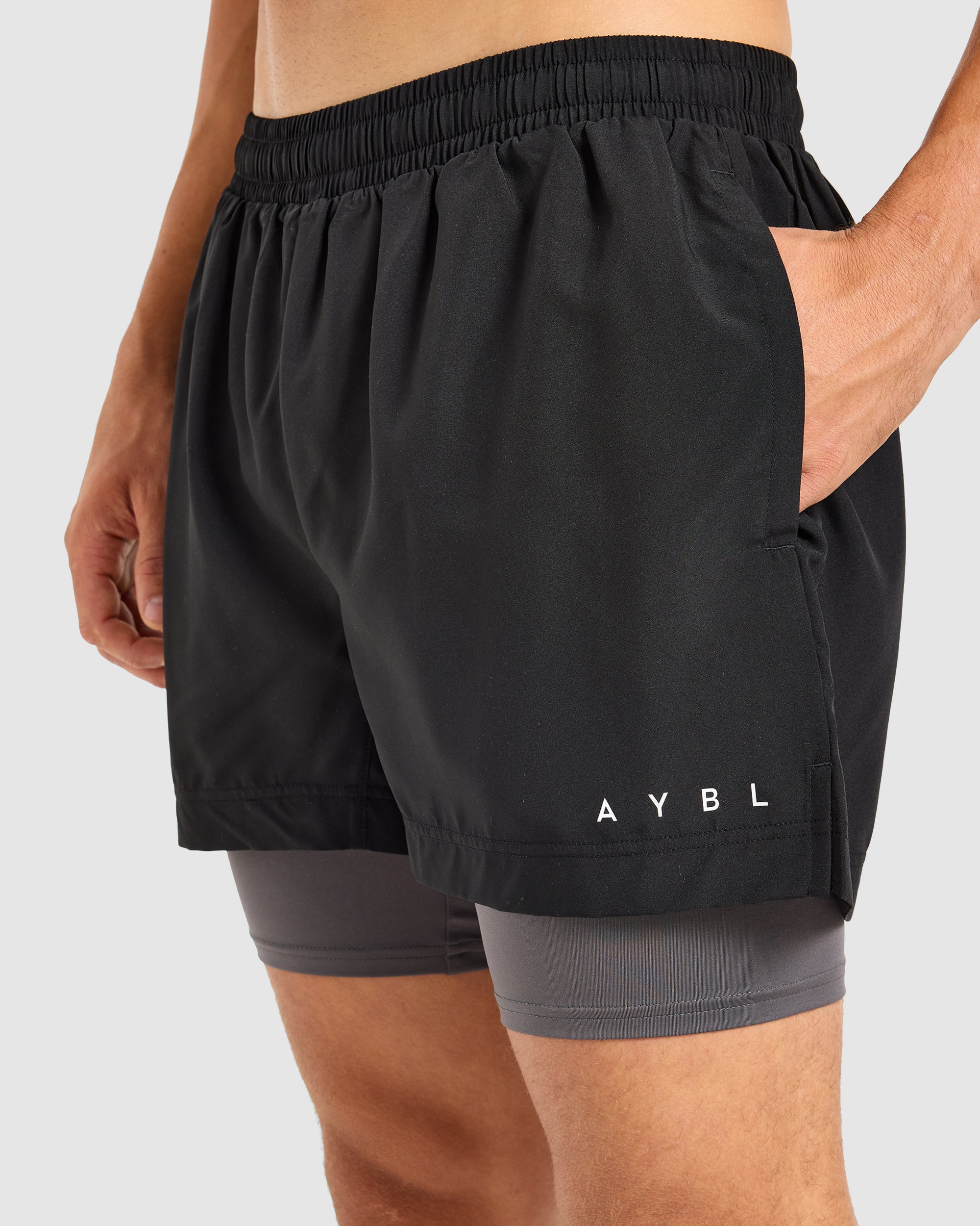 Core 2 in 1 Shorts - Zwart/Charcoal