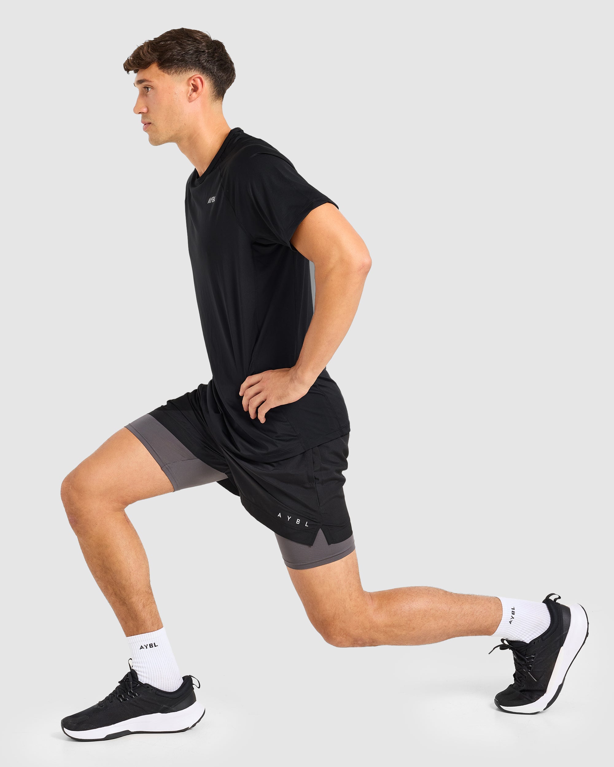 Core 2 in 1 Shorts - Zwart/Charcoal