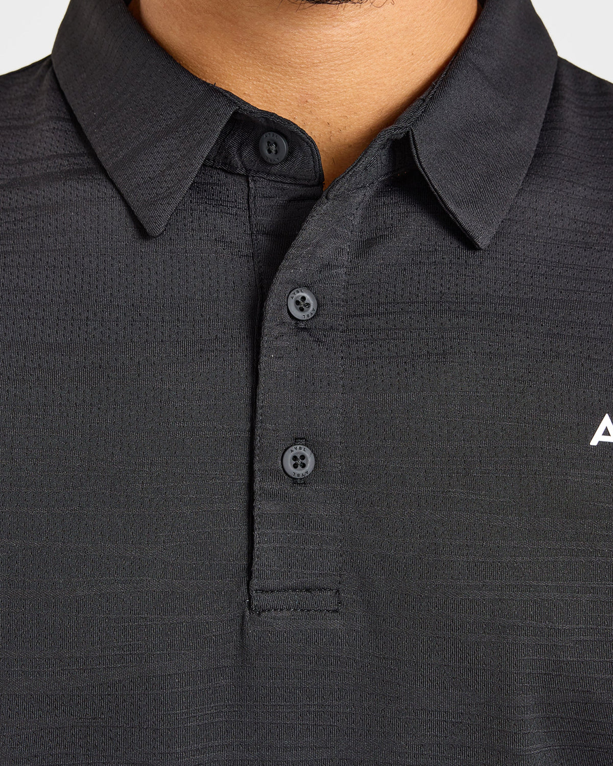 Precision Textured Stripe Polo - Zwart