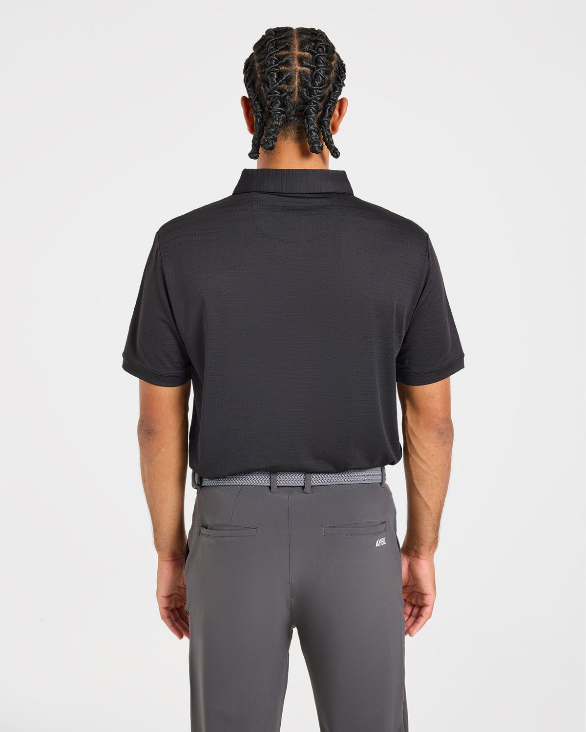 Precision Textured Stripe Polo - Zwart