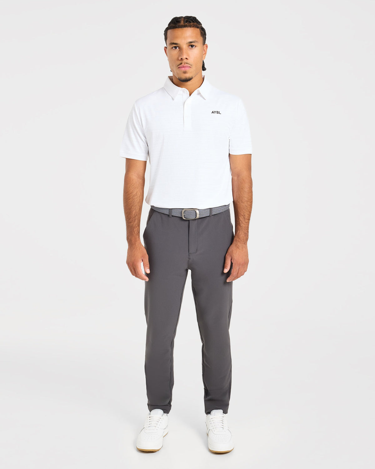 Precision Textured Stripe Polo - Off Wit