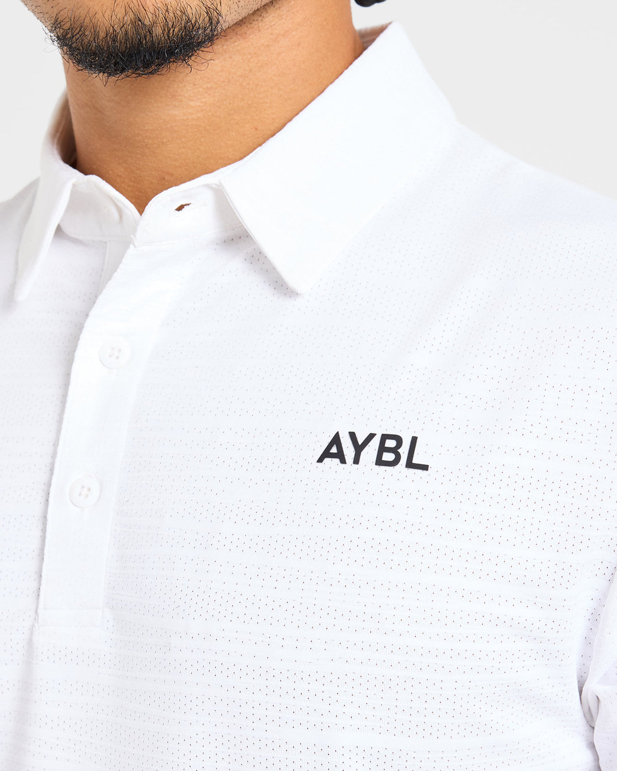 Precision Textured Stripe Polo - Off Wit